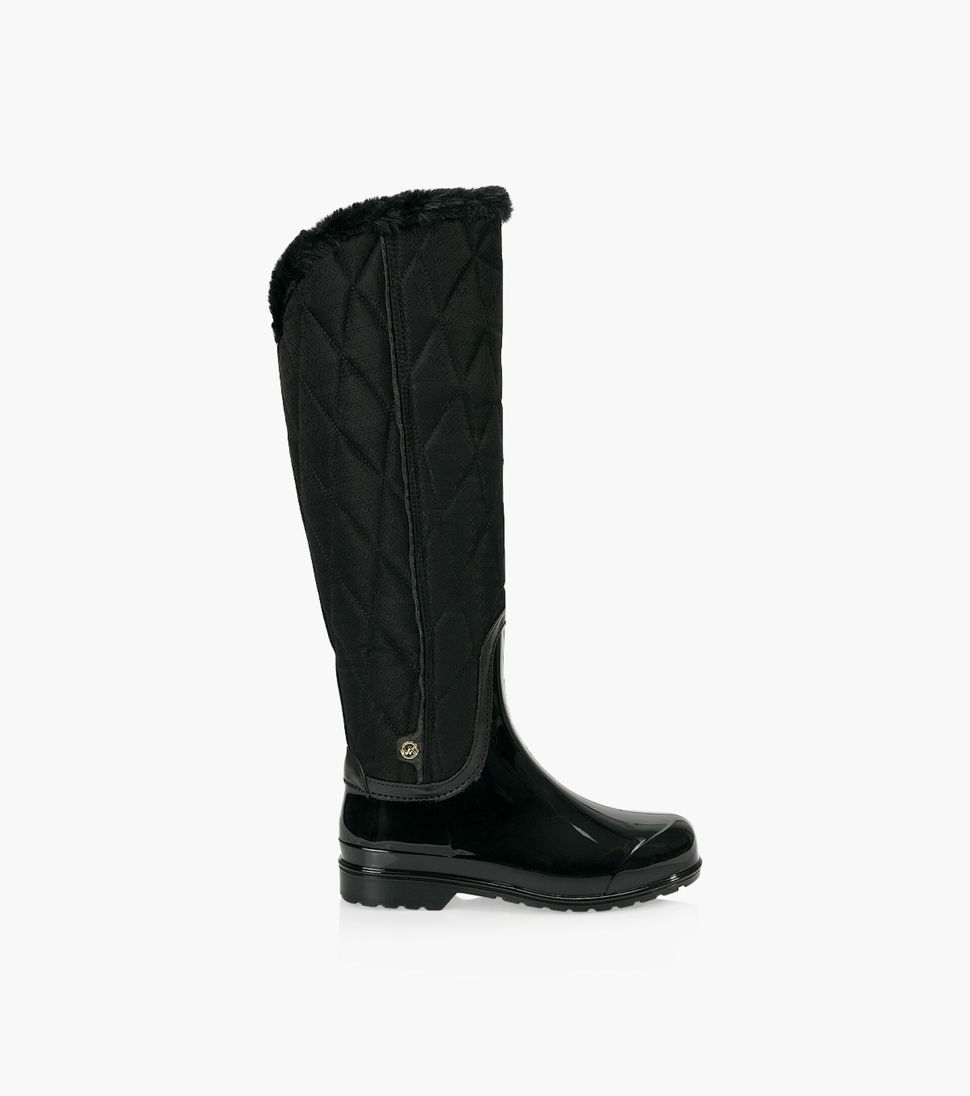 MICHAEL MICHAEL KORS BONNIE QUILTED RAINBOOT - Black Fabric And Synthetic | Browns Shoes Michael Kors Quilted Boots