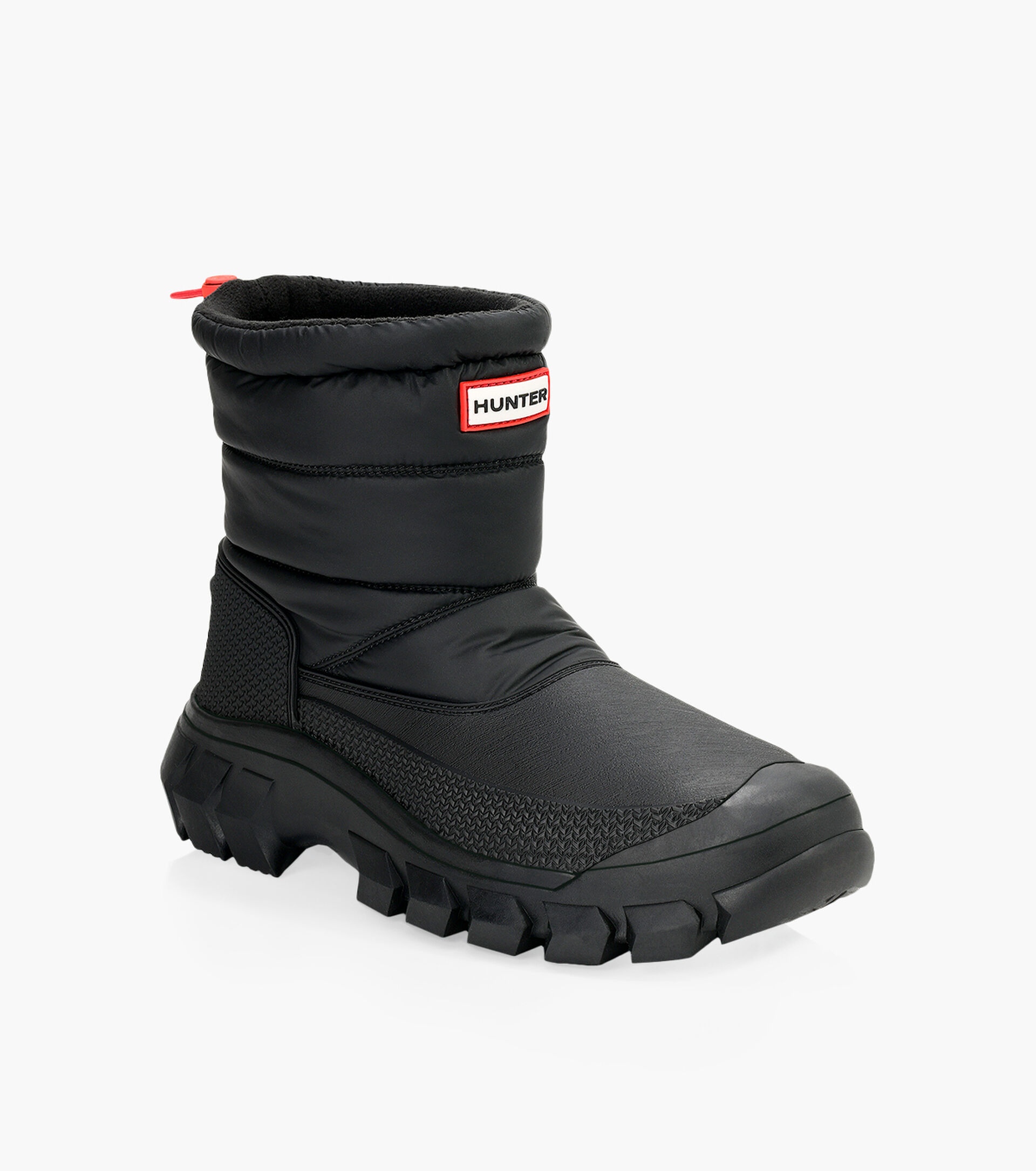 HUNTER INTREPID SHORT SNOW BOOT Black Rubber Browns Shoes