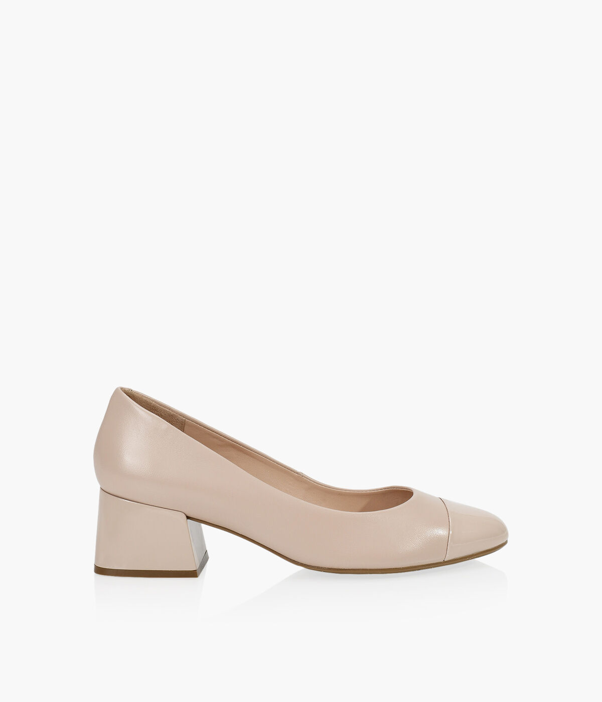Brown block heel court shoes cheap