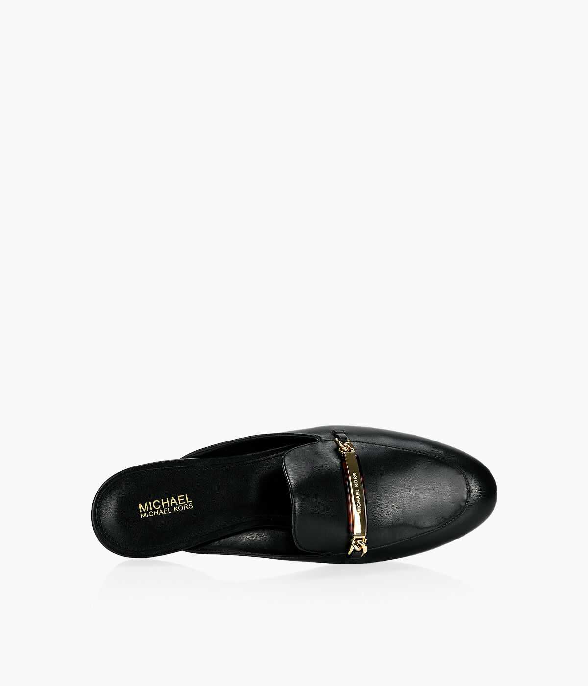 MICHAEL MICHAEL KORS NADIA SLIDE Black Leather Browns Shoes