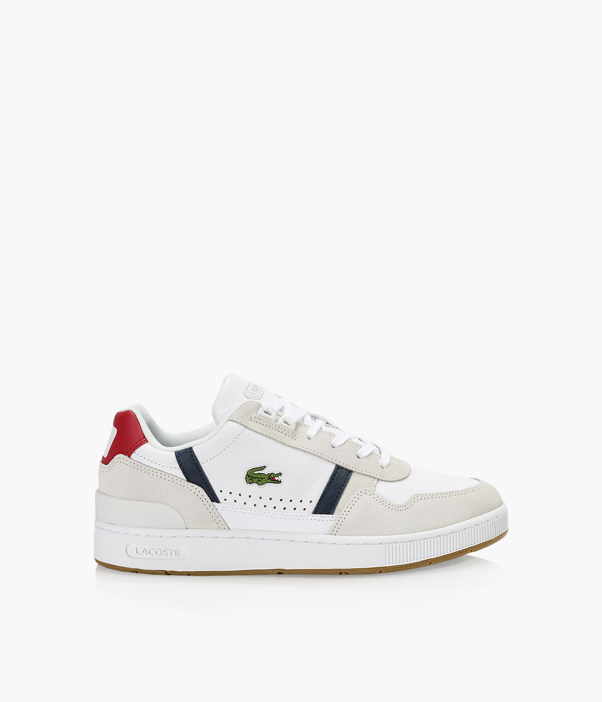LACOSTE T CLIP White Leather Browns Shoes