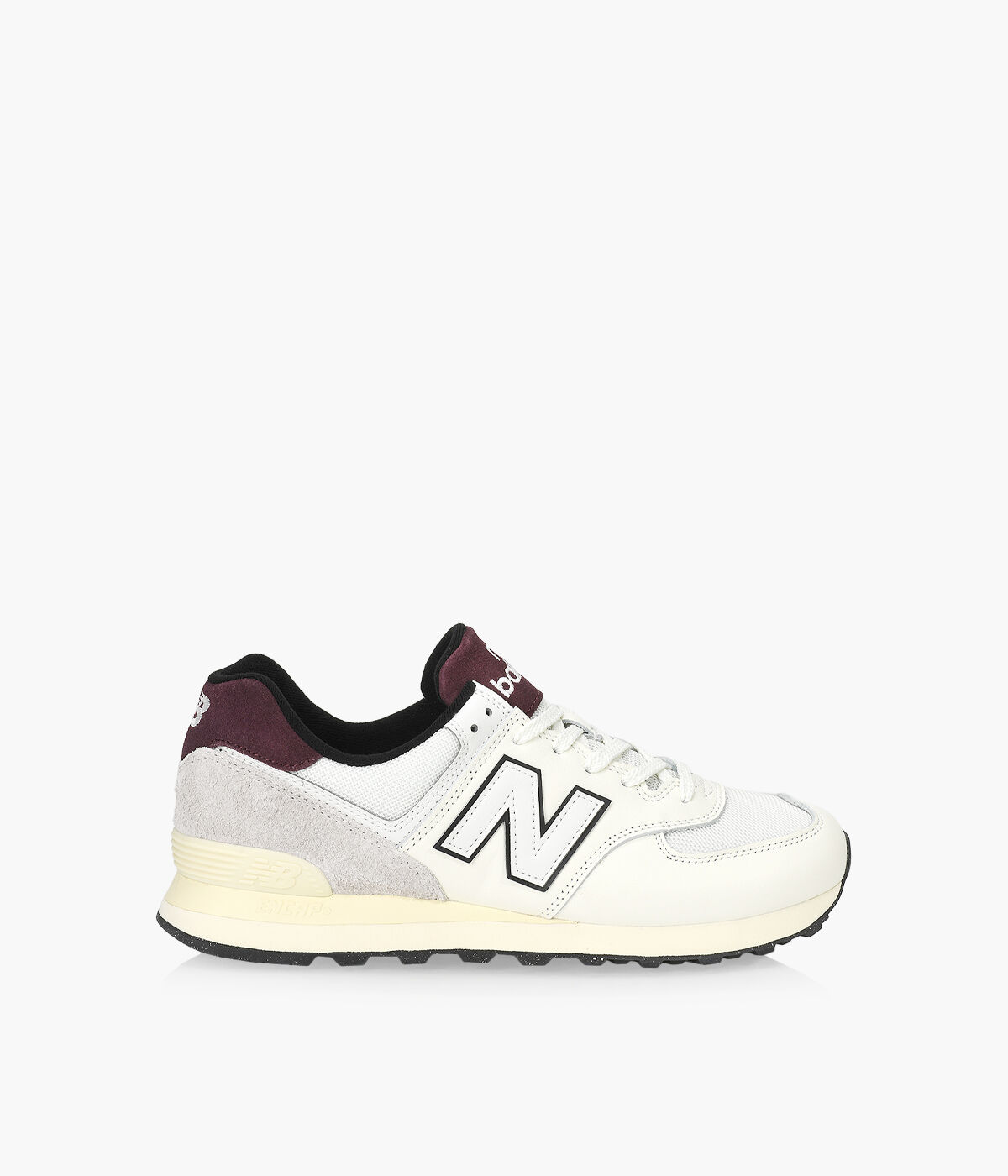 NEW BALANCE 574 White Leather And Fabric Browns Shoes