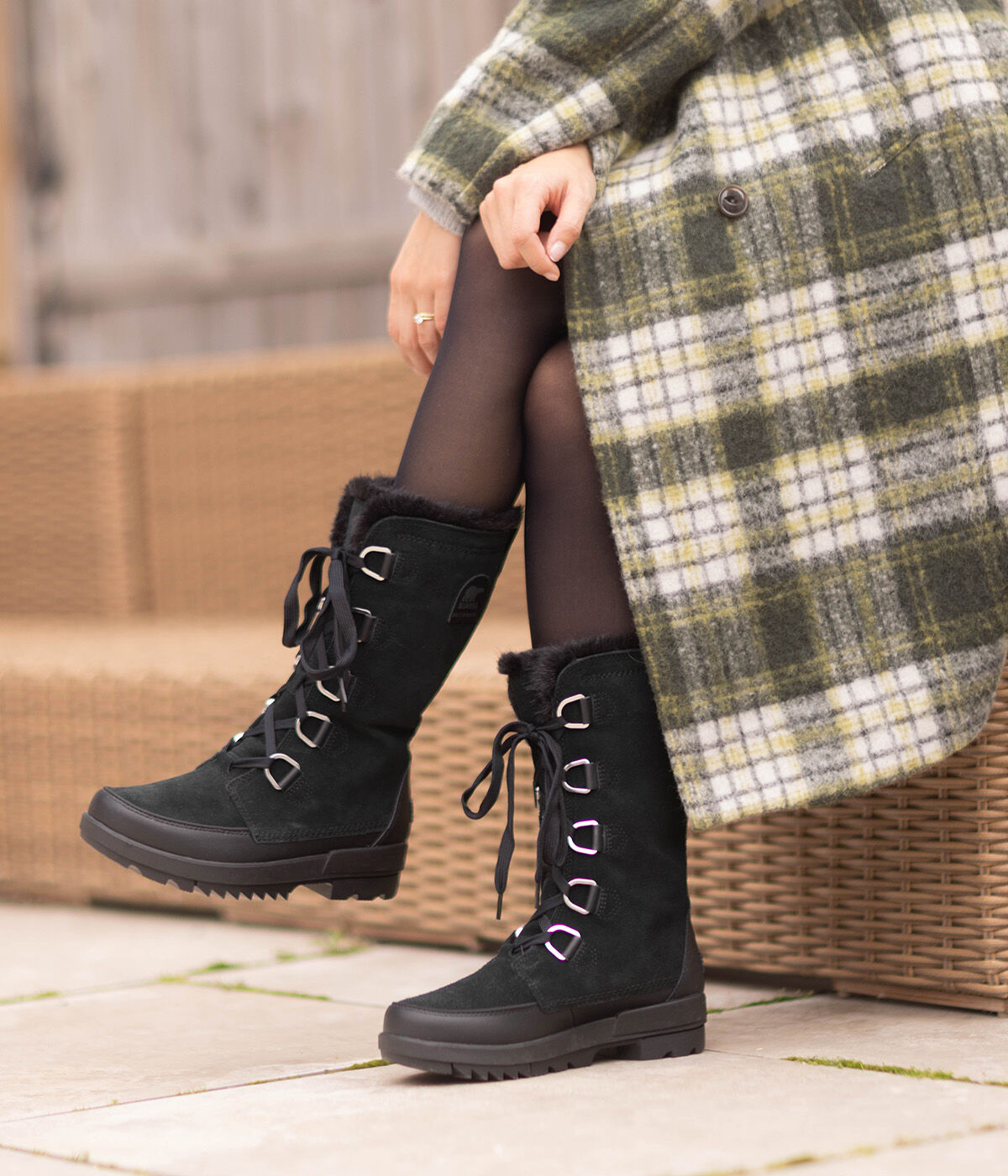 SOREL TIVOLI IV TALL Black Suede Browns Shoes