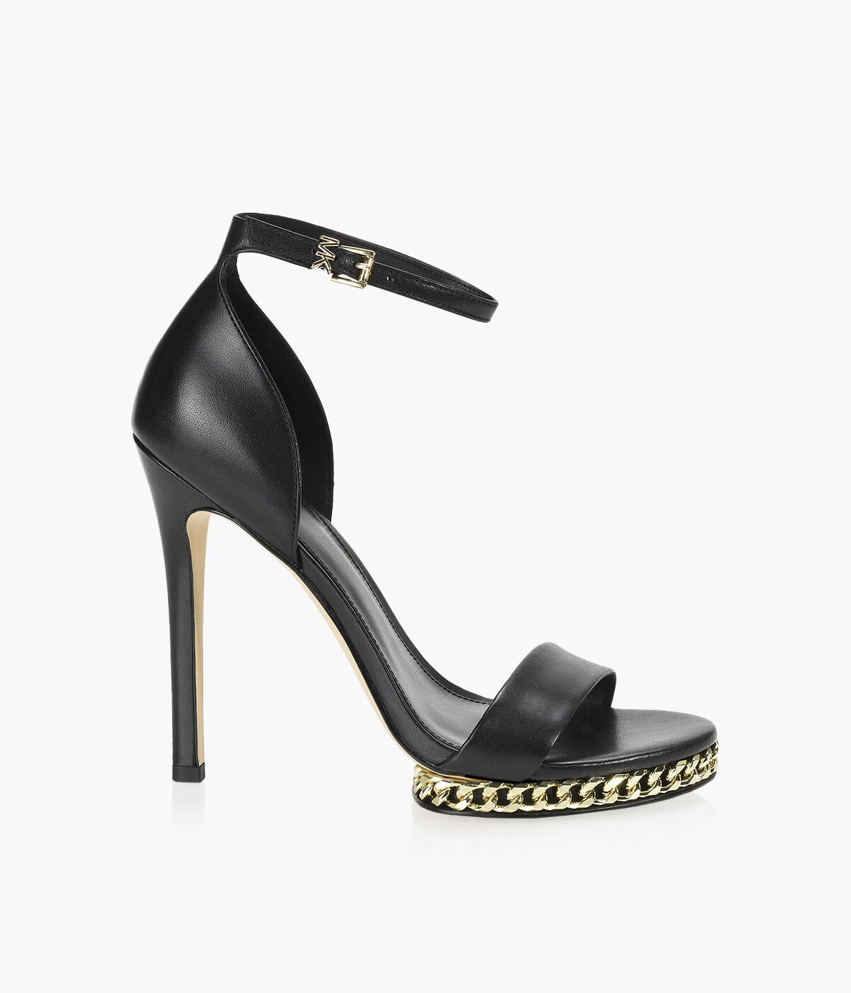 MICHAEL MICHAEL KORS JORDYN CHAIN PLATFORM SANDAL Black Leather