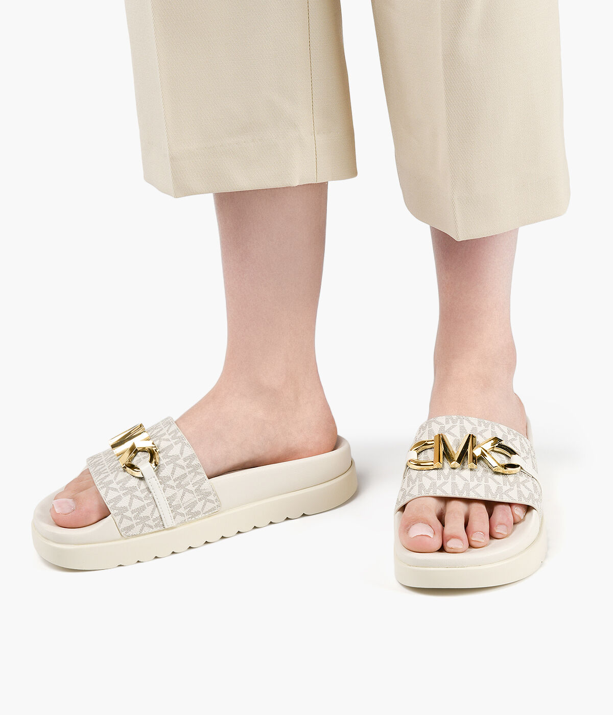 MICHAEL MICHAEL KORS TYRA SLIDE Leather Browns Shoes