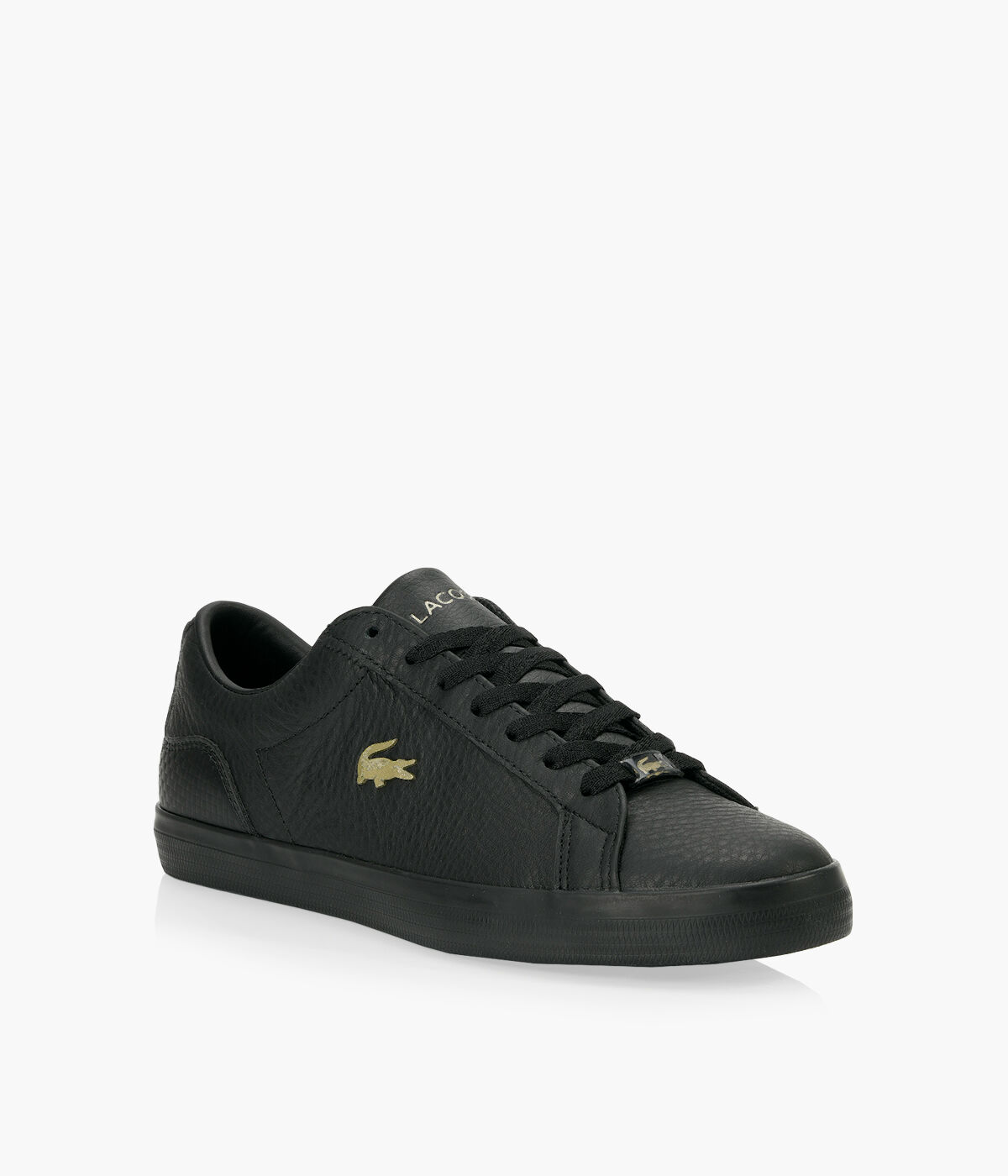 LACOSTE LEROND Black Leather Browns Shoes