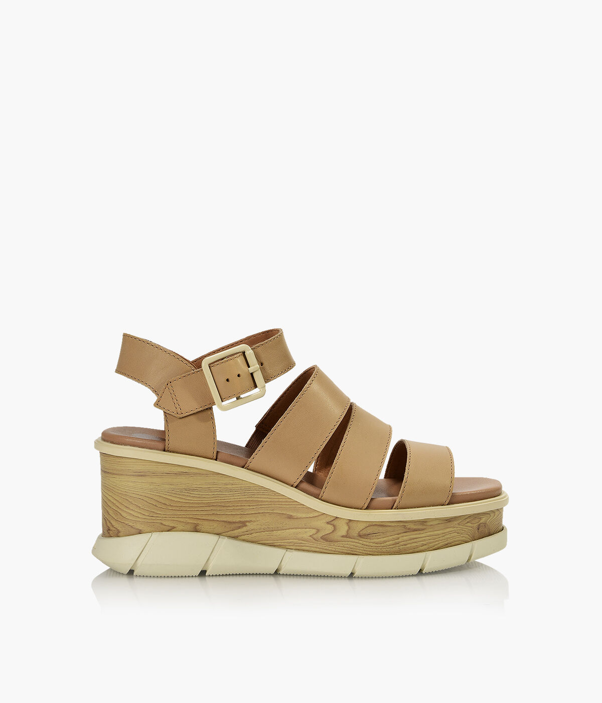 SOREL JOANIE III ANKLE STRAP WEDGE SANDAL Leather Browns Shoes