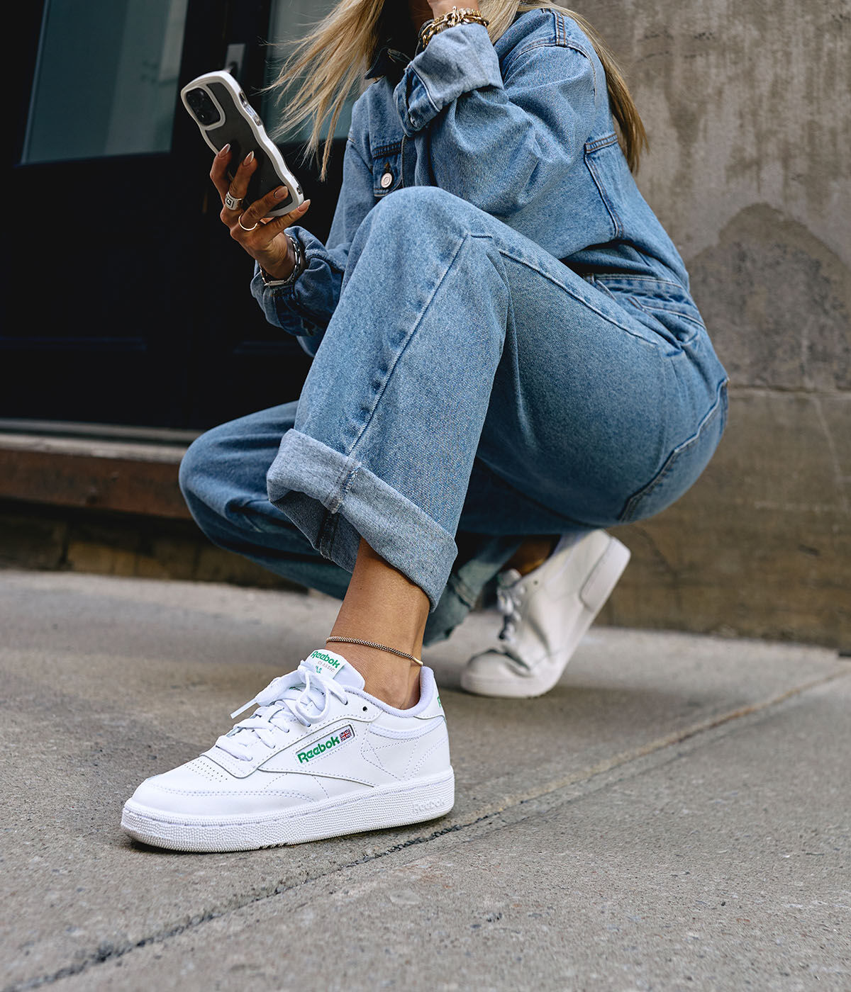 REEBOK CLUB C 85 White Colour Leather Browns Shoes