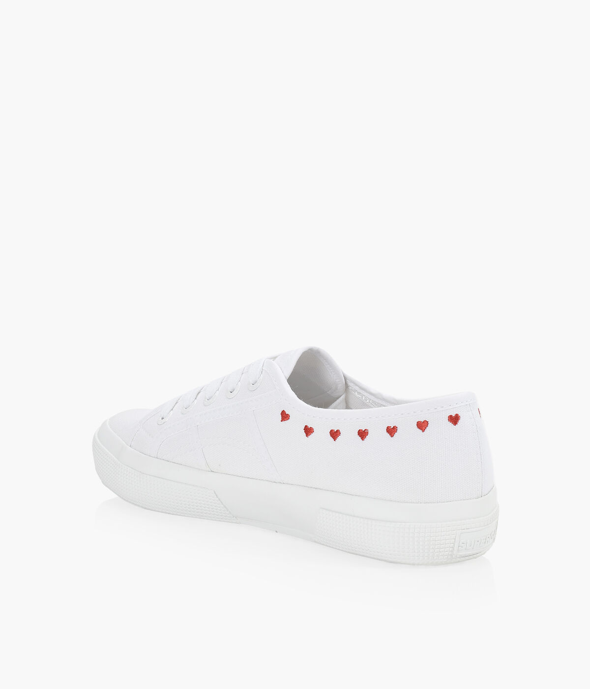 SUPERGA 2750 LITTLE HEARTS EMBROIDERY White Fabric Browns Shoes