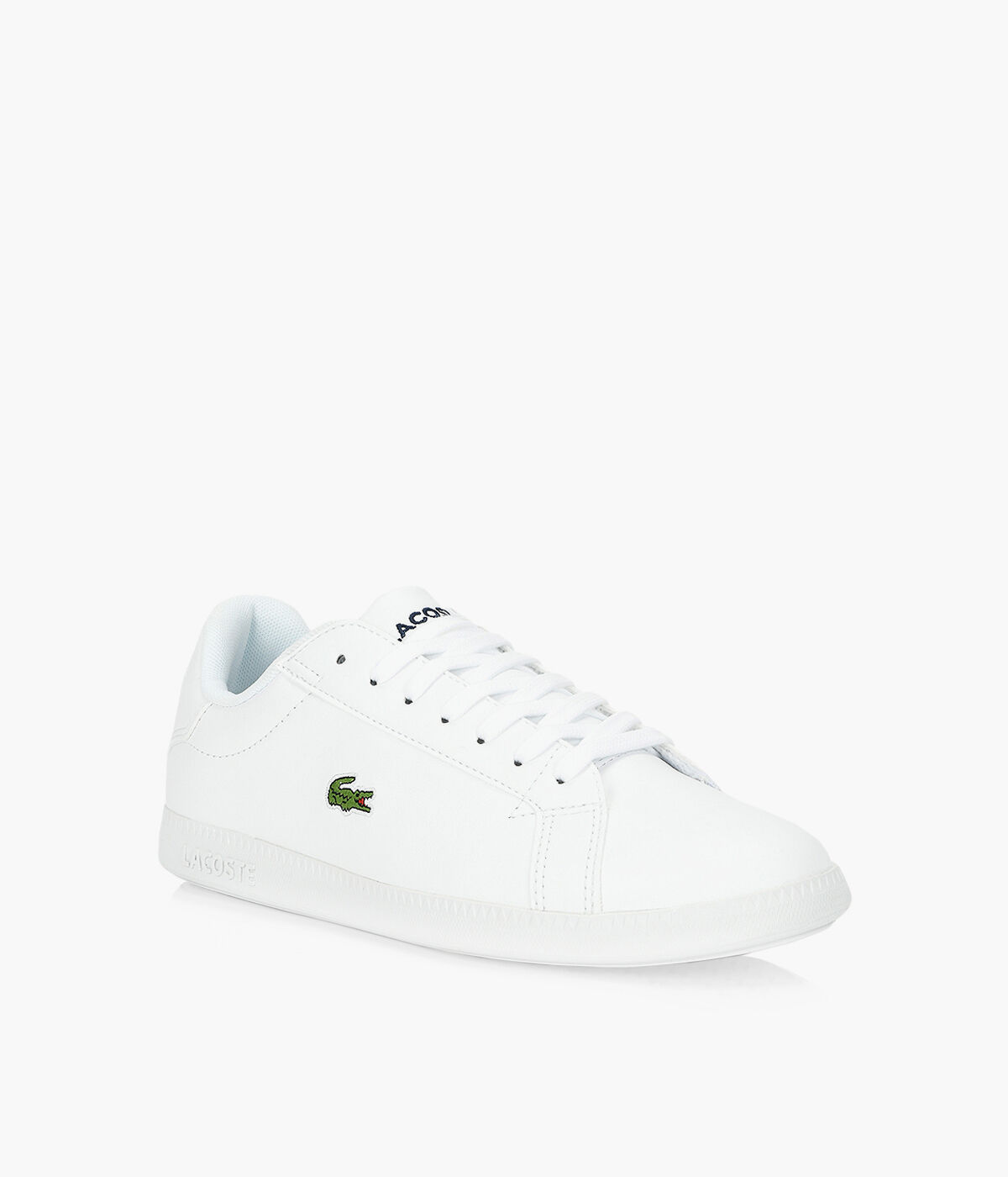 lacoste graduate bl1 leather trainers in white