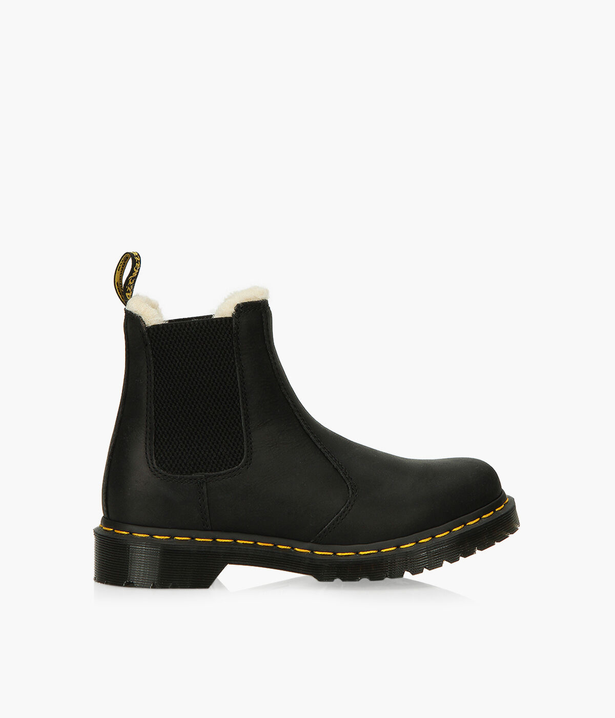 DR. MARTENS 2976 LEONORE FAUX FUR LINED Black Leather Browns Shoes