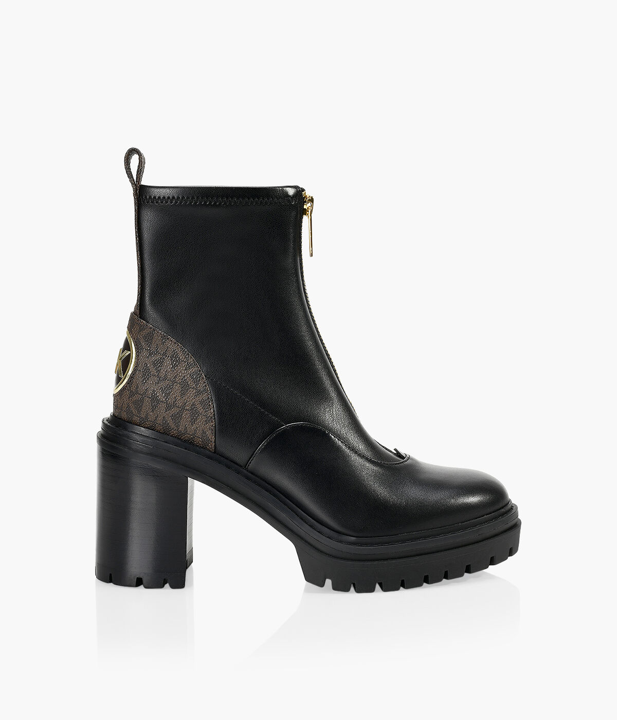 Michael kors black boots with top gold zipper
