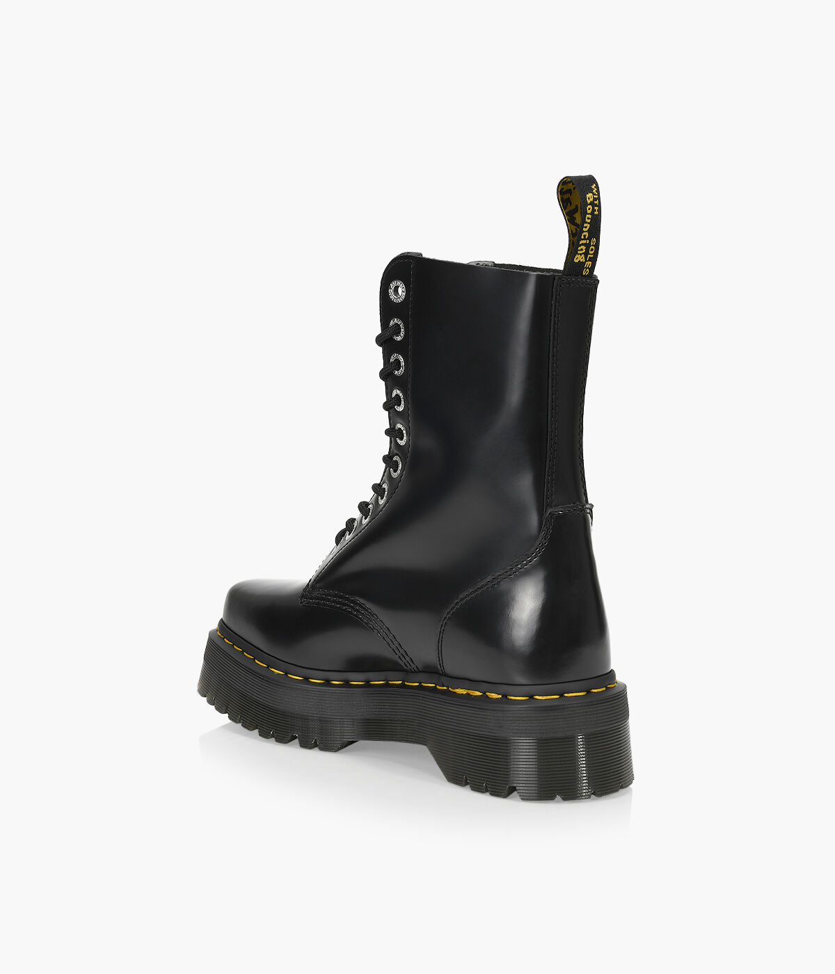 DR. MARTENS 1490 QUAD SQUARED TOE Black Leather Browns Shoes