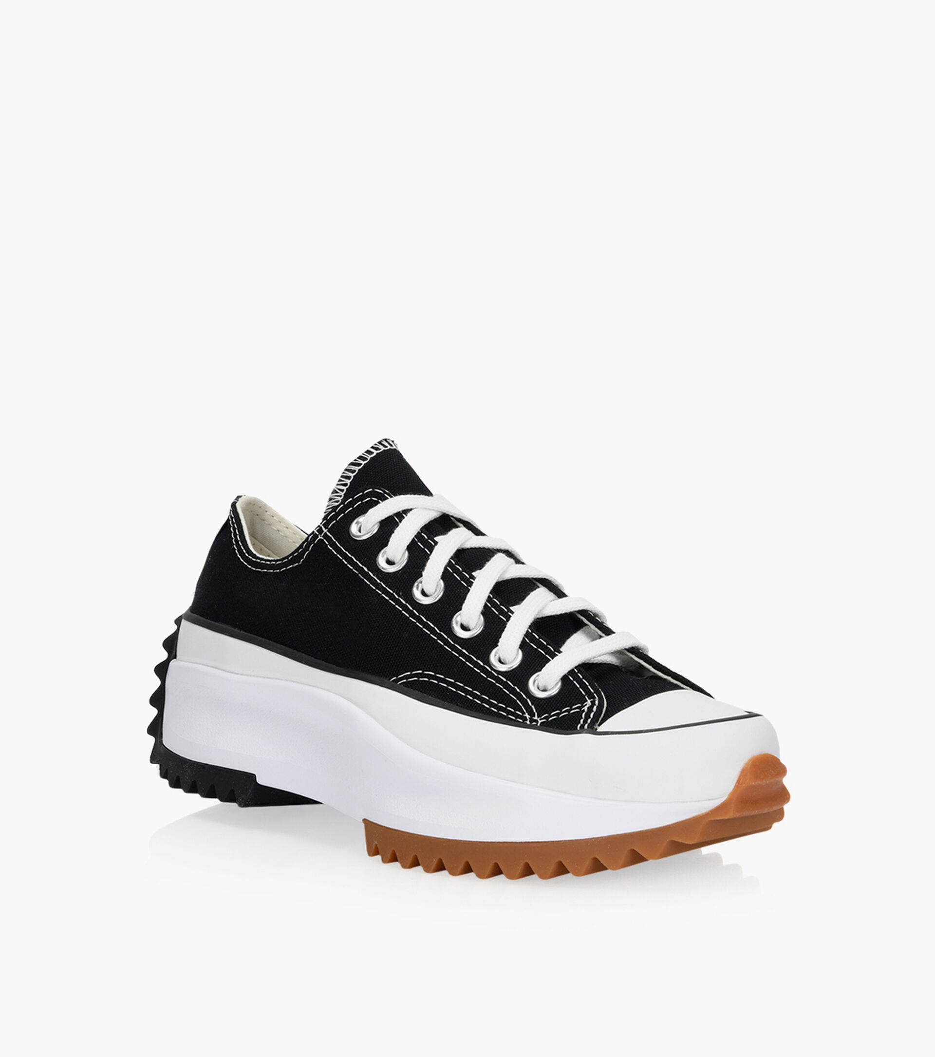 converse run star hike platform ox in black