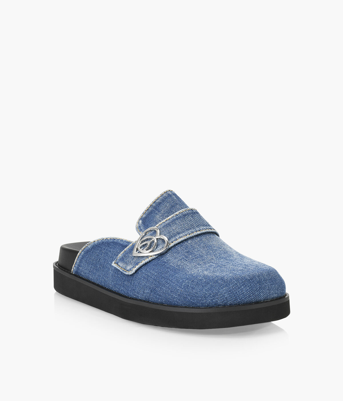 Women's Blue Denim Fringed Casual Vacation Style Slip-on Thick-soled Sandals  With Buckle | SHEIN USA