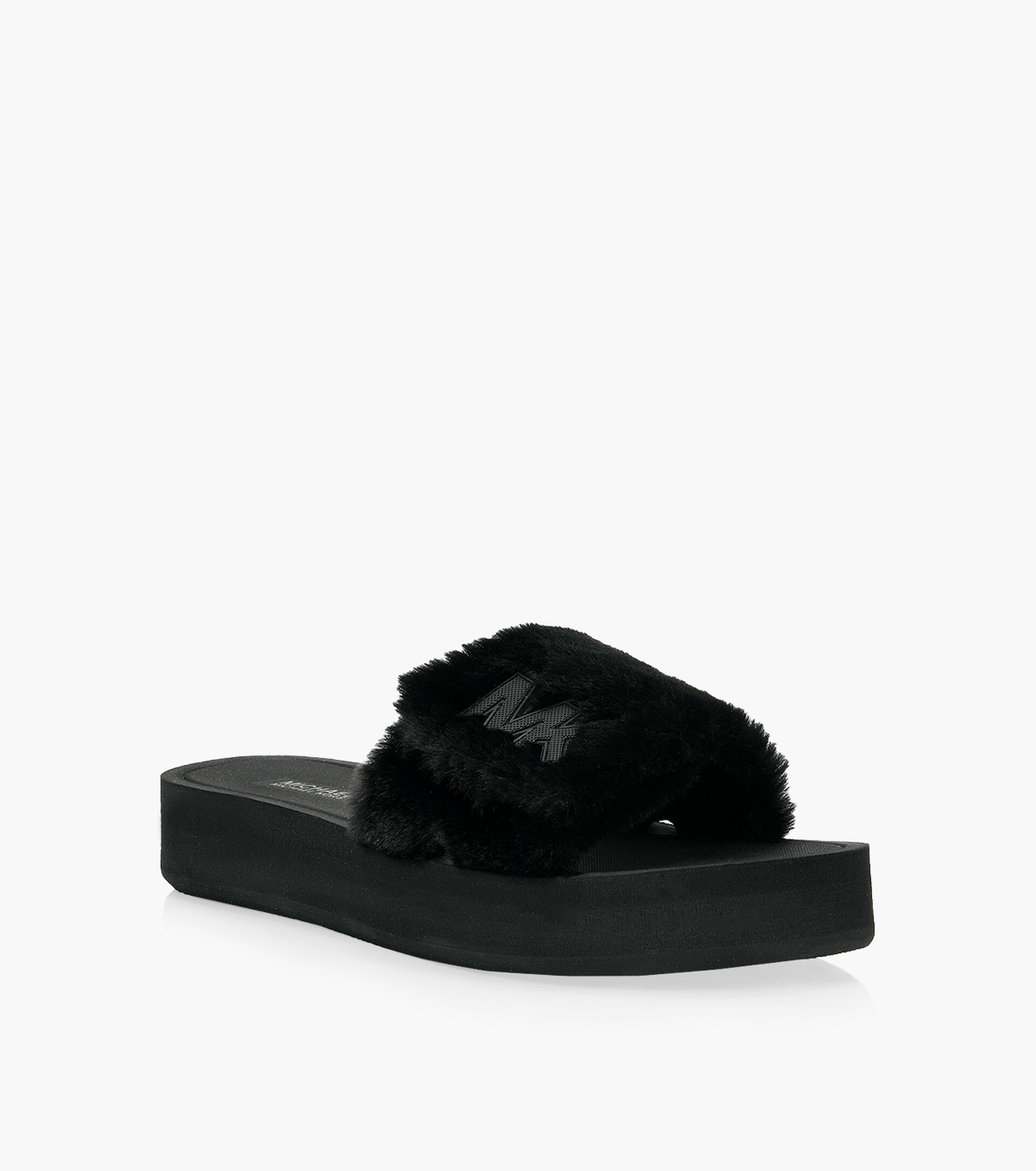 MICHAEL MICHAEL KORS MK PLATFORM SLIDE - Black Synthetic | BrownsShoes