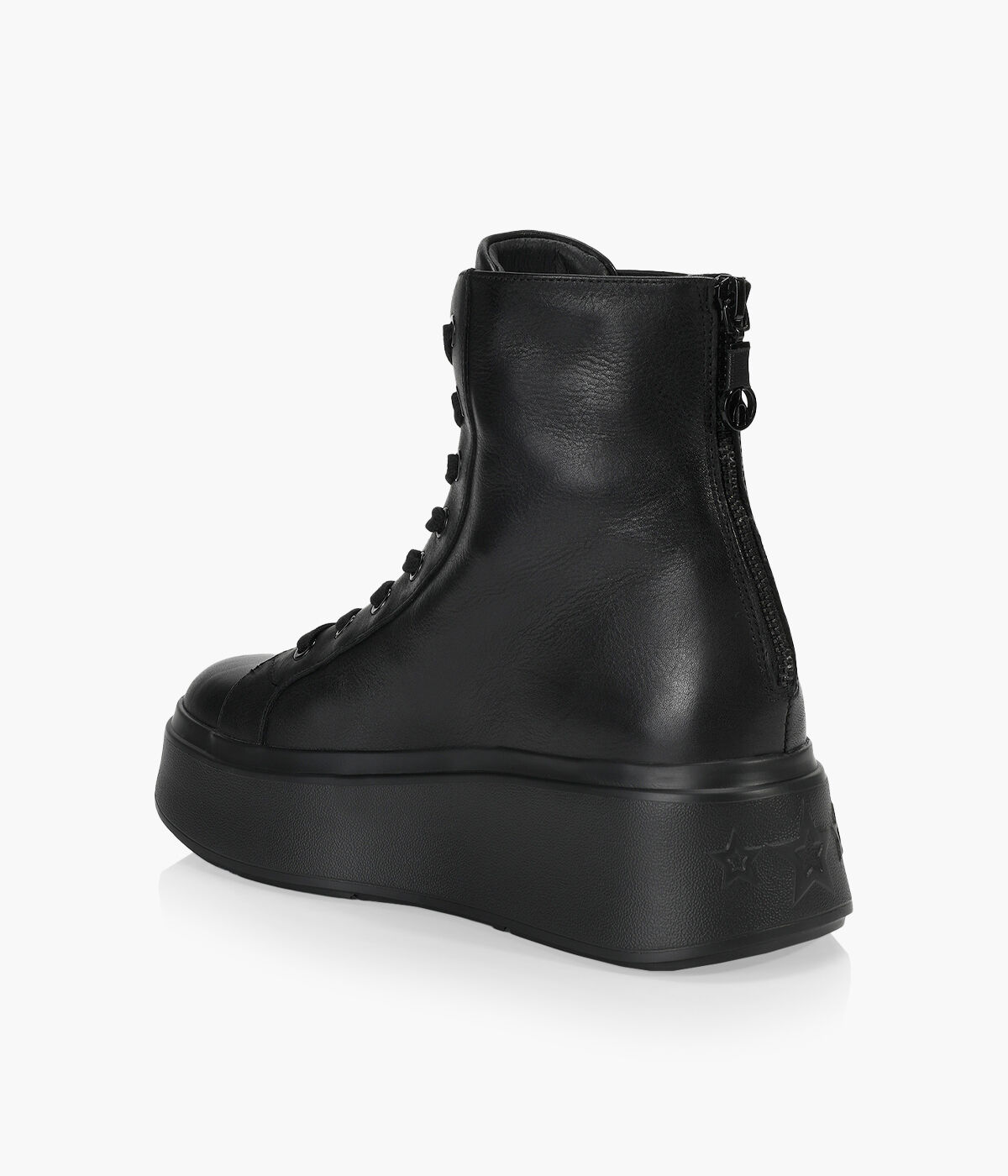 WISHBONE AVERY Black Leather Browns Shoes