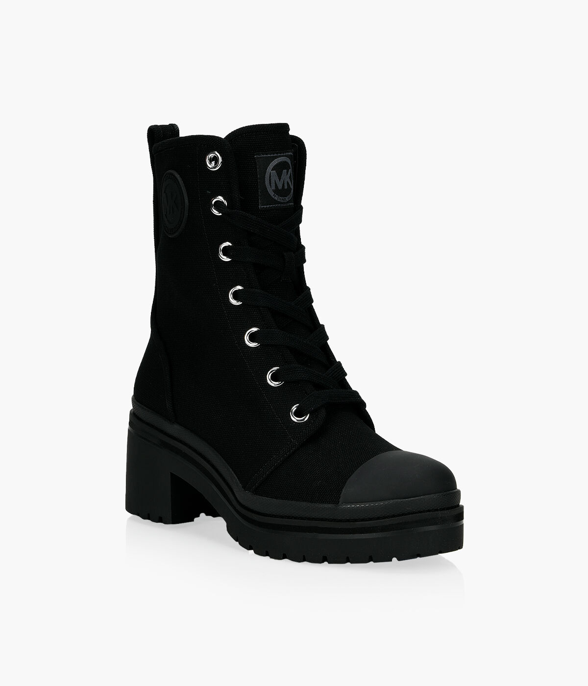 MICHAEL MICHAEL KORS COREY COMBAT BOOT Black Canvas Browns Shoes