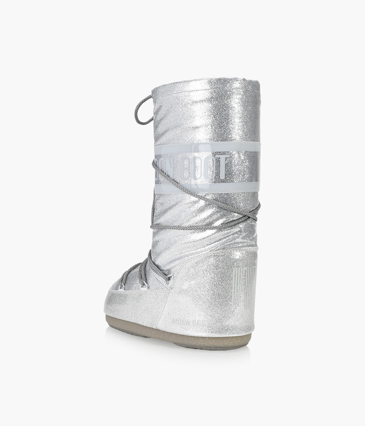 MOON BOOT ICON GLITTER Silver Synthetic Browns Shoes
