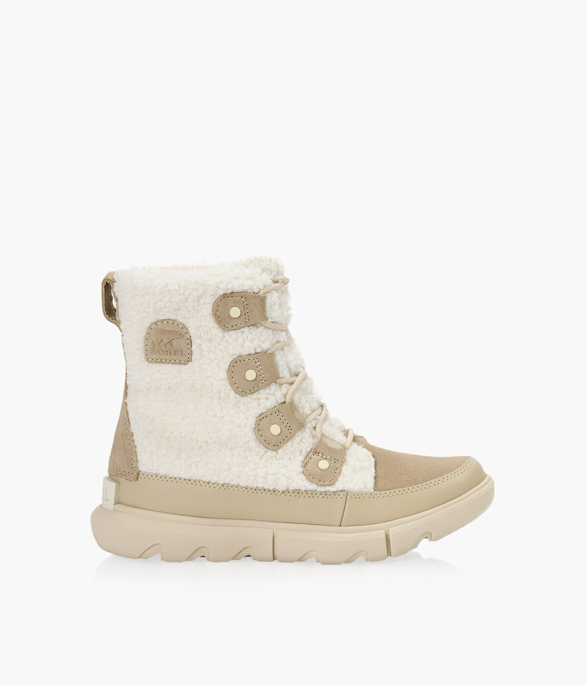 SOREL SOREL EXPLORER II JOAN COZY Beige Faux Fur Browns Shoes