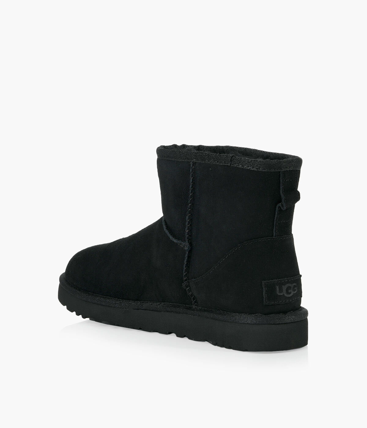 UGG CLASSIC MINI SIDE LOGO Black Suede Browns Shoes