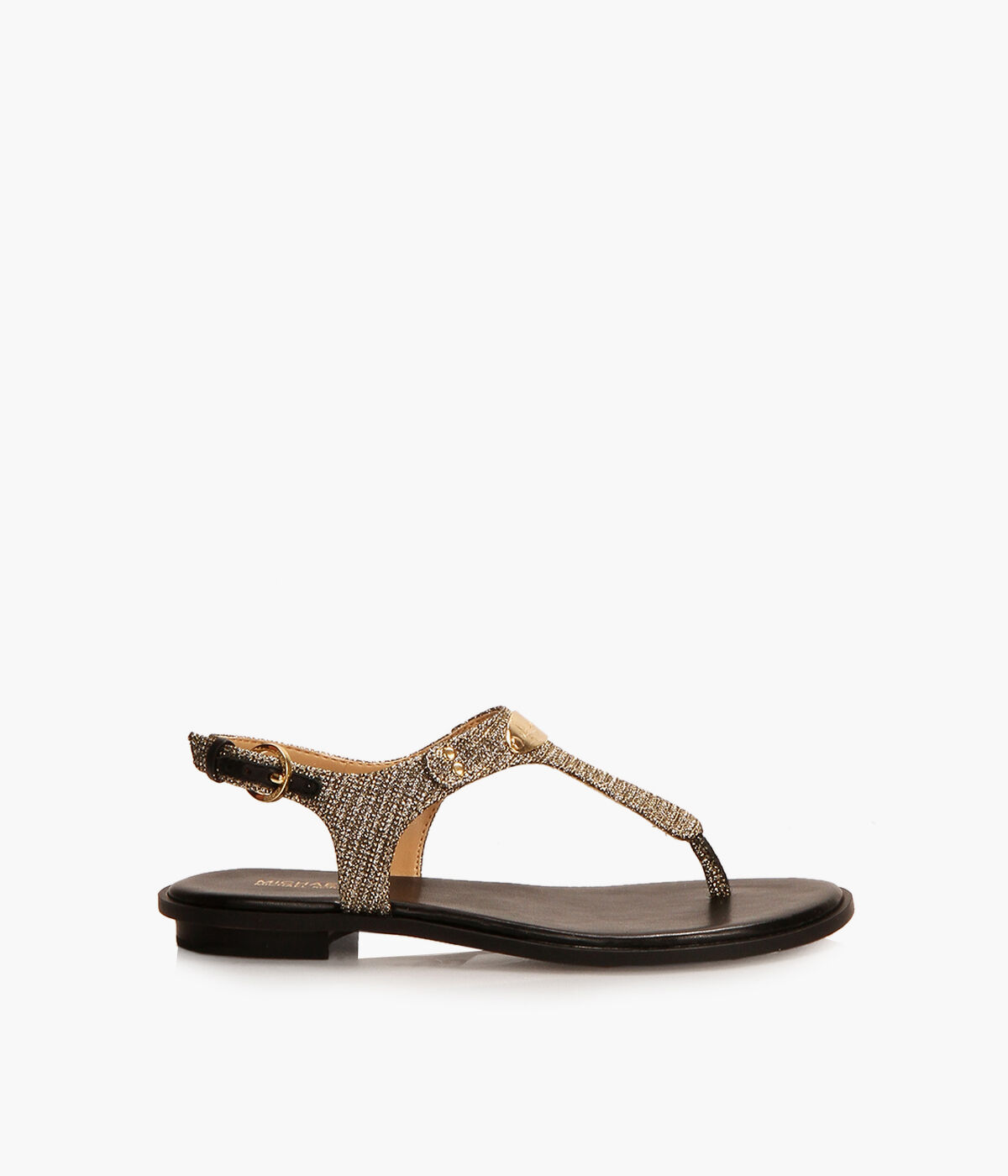 MICHAEL MICHAEL KORS MK PLATE THONG Gold Fabric Browns Shoes