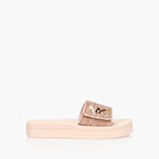 MICHAEL MICHAEL KORS MK PLATFORM SLIDE Synthetic Browns Shoes