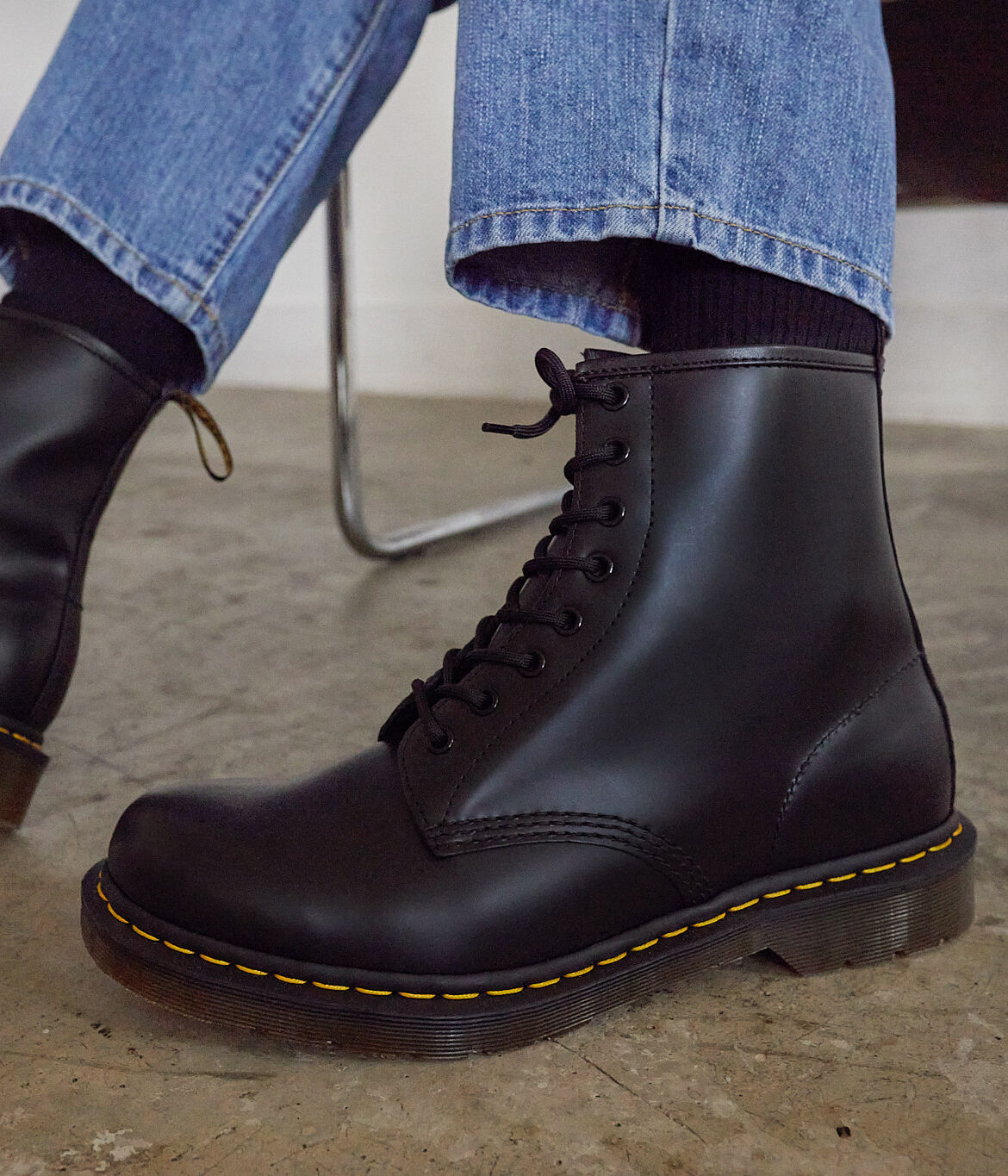 DR. MARTENS 1460 LACE UP BOOTS Black Leather Browns Shoes