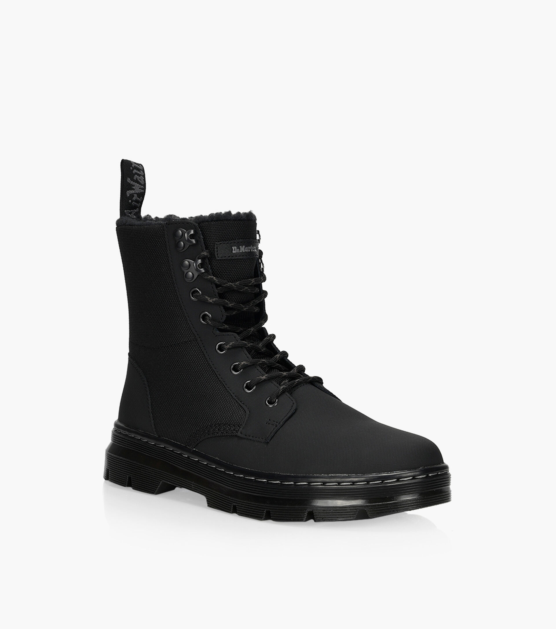 black dr martens fur lined