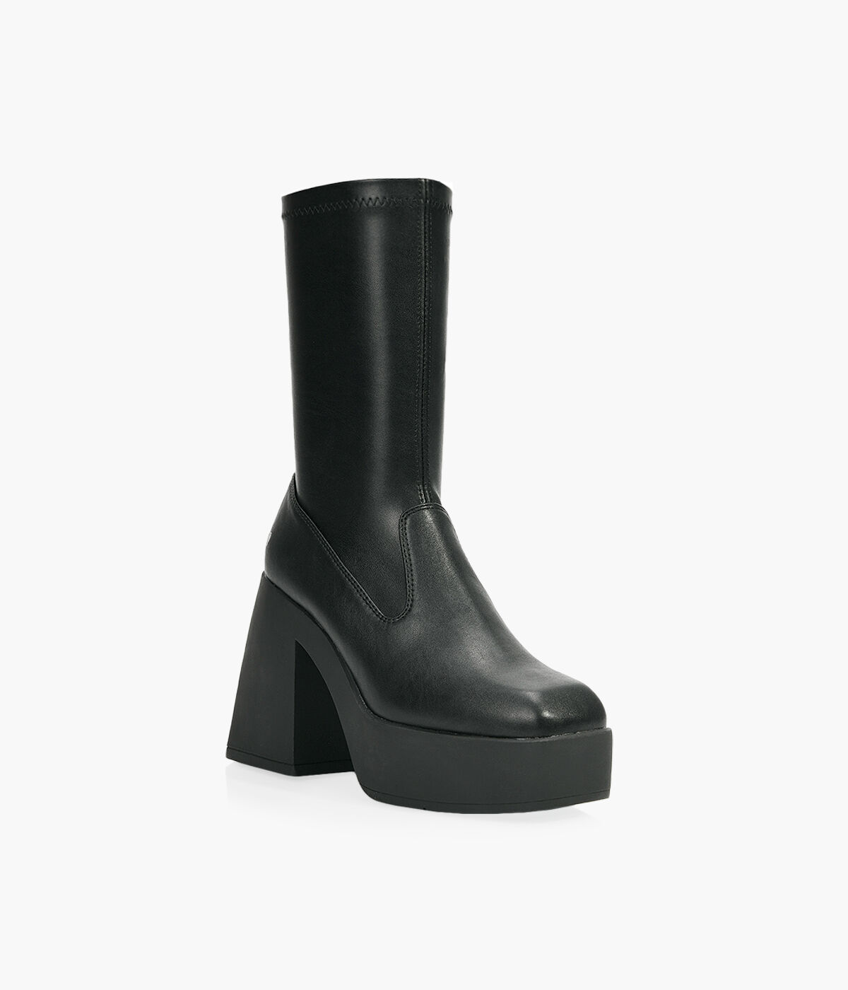 WINDSOR SMITH BADDEST STRETCH SOCK BOOT Black Faux Leather