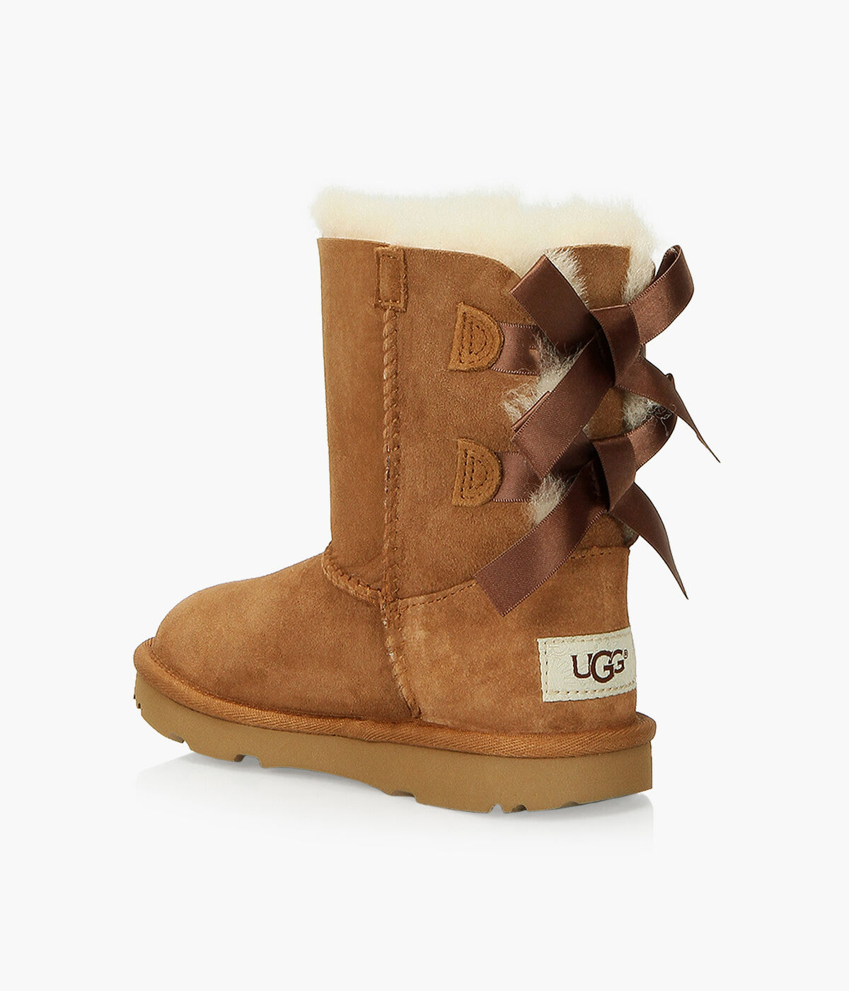 Brown uggs with store bows on the back
