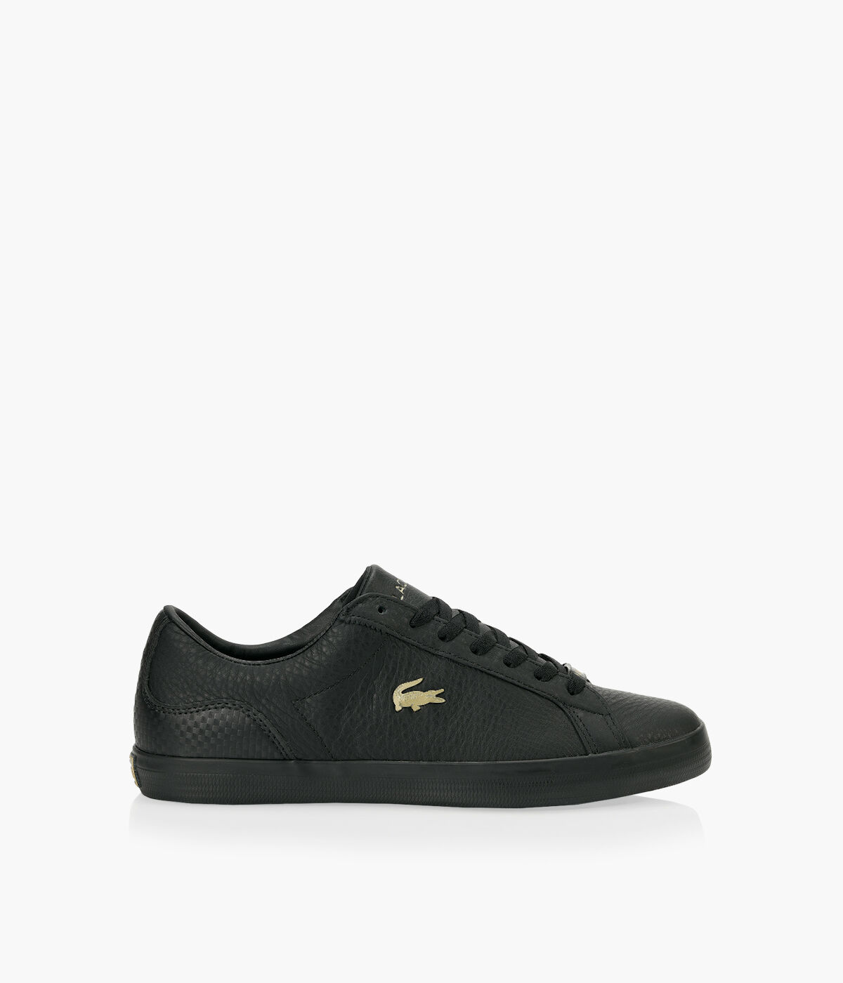 LACOSTE LEROND Black Leather Browns Shoes