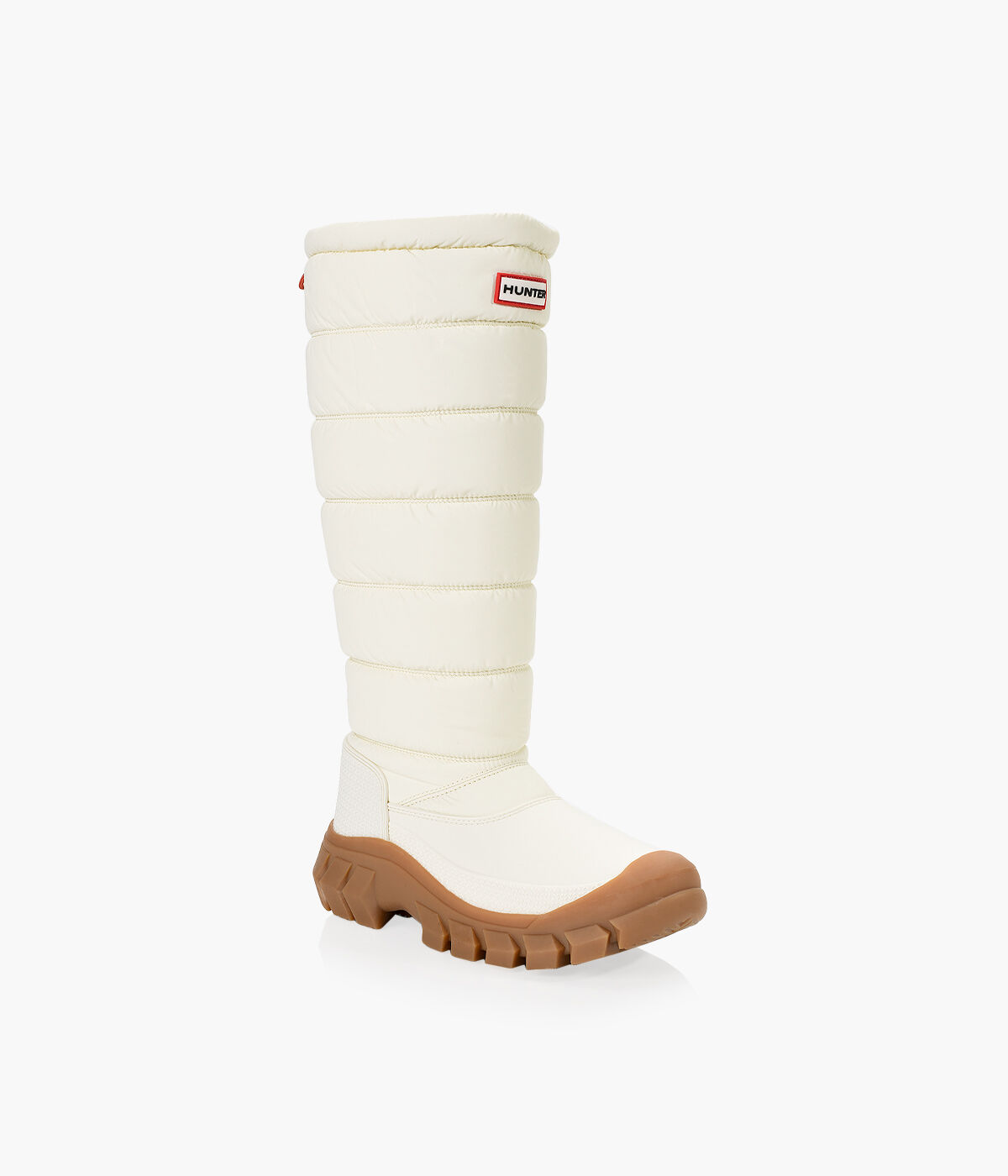 HUNTER INTREPID INSULATED TALL SNOW BOOT White Nylon Browns Shoes