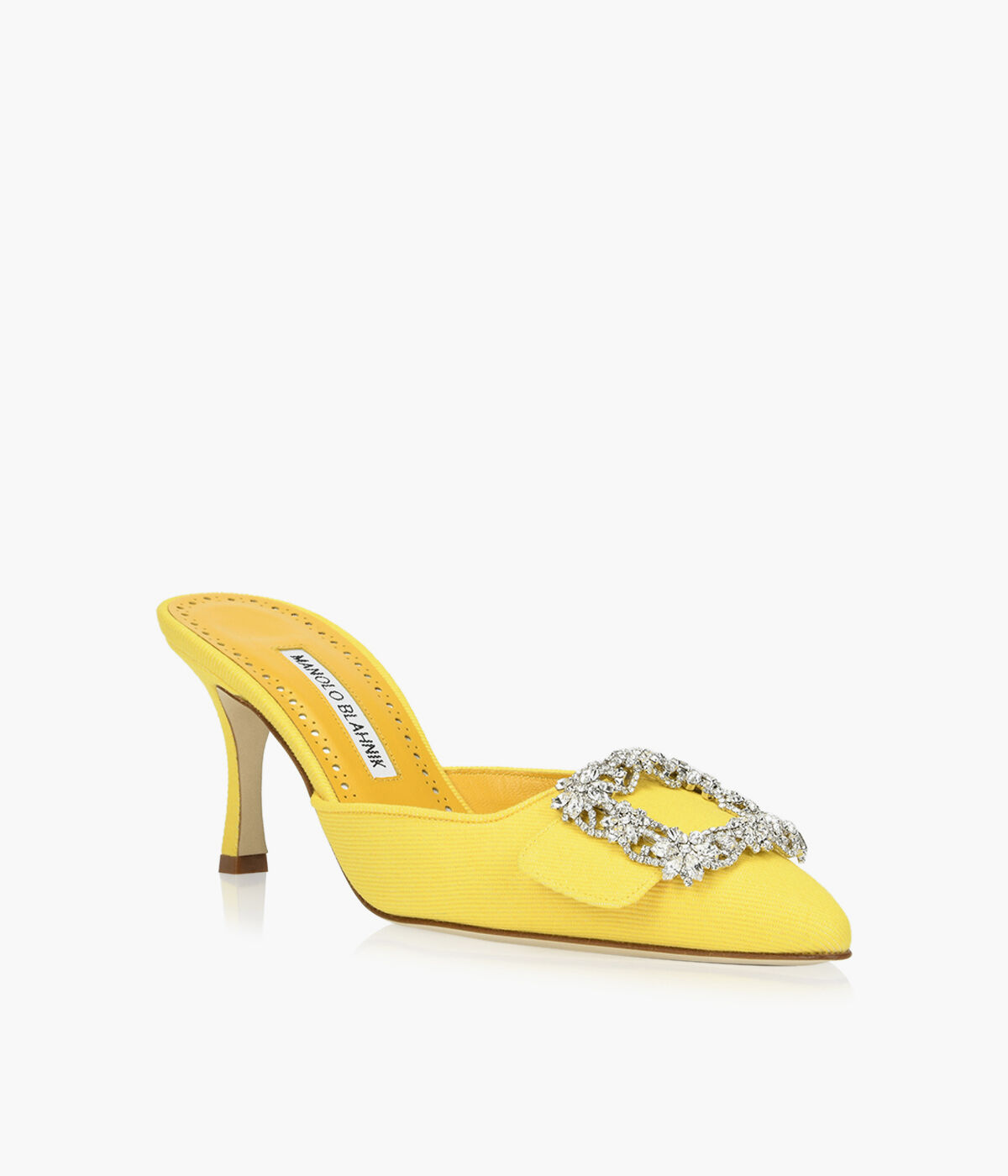 MANOLO BLAHNIK MAYSALE JEWEL Yellow Fabric Browns Shoes