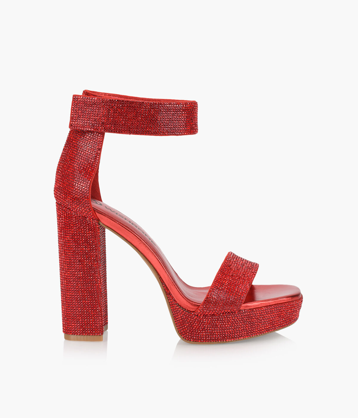 WISHBONE GINA CRYSTAL HEEL Suede Browns Shoes