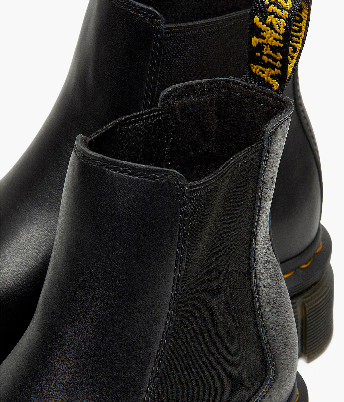 DR. MARTENS AUDRICK PLATFORM CHELSEA BOOTS Black Leather