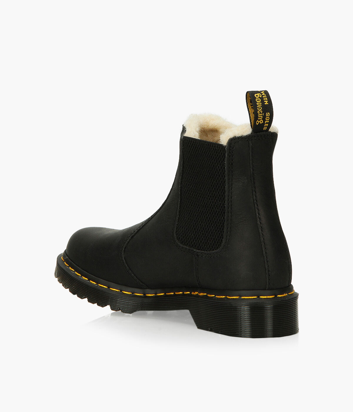 DR. MARTENS 2976 LEONORE FAUX FUR LINED Black Leather Browns Shoes
