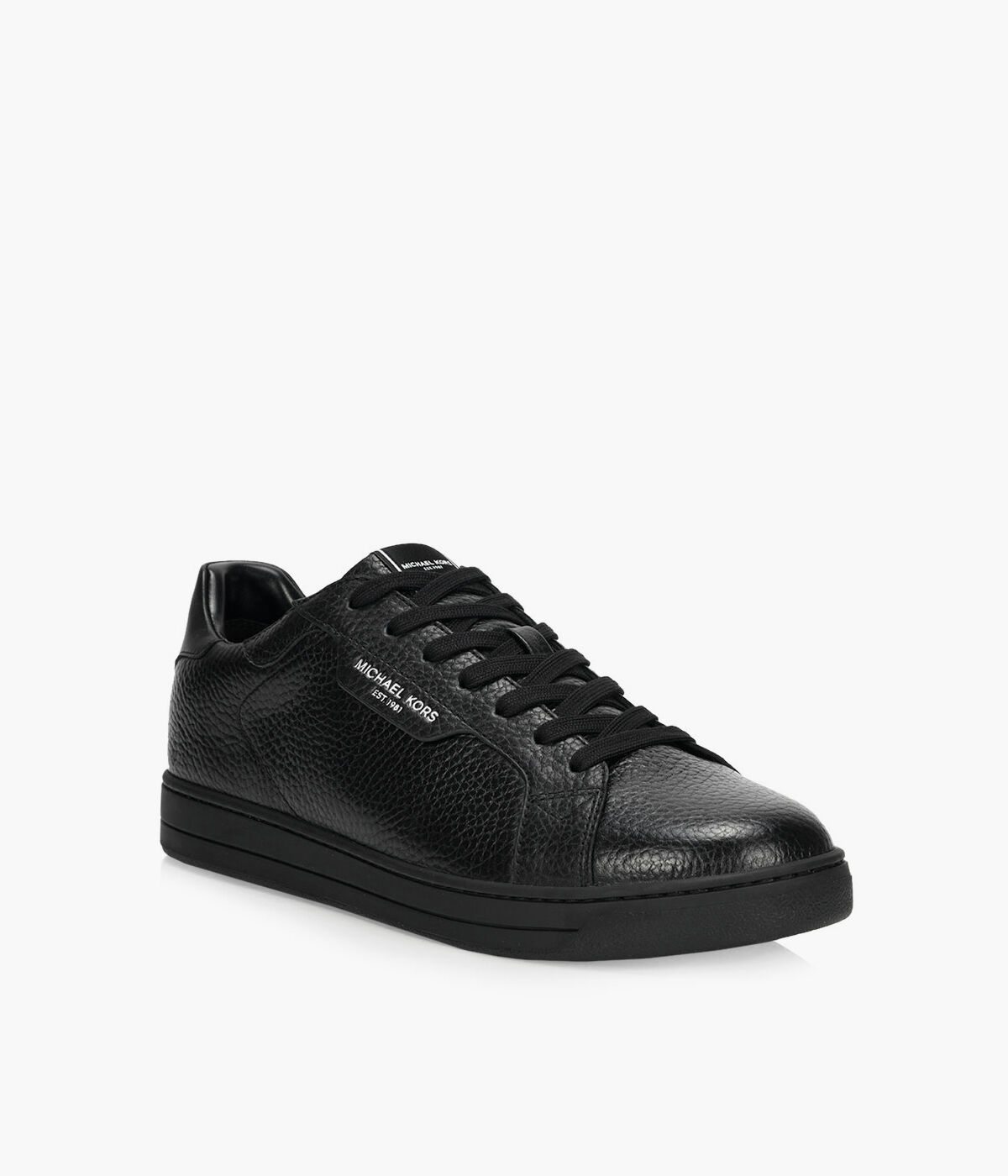 MICHAEL KORS MENS KEATING SNEAKER Black Leather Browns Shoes