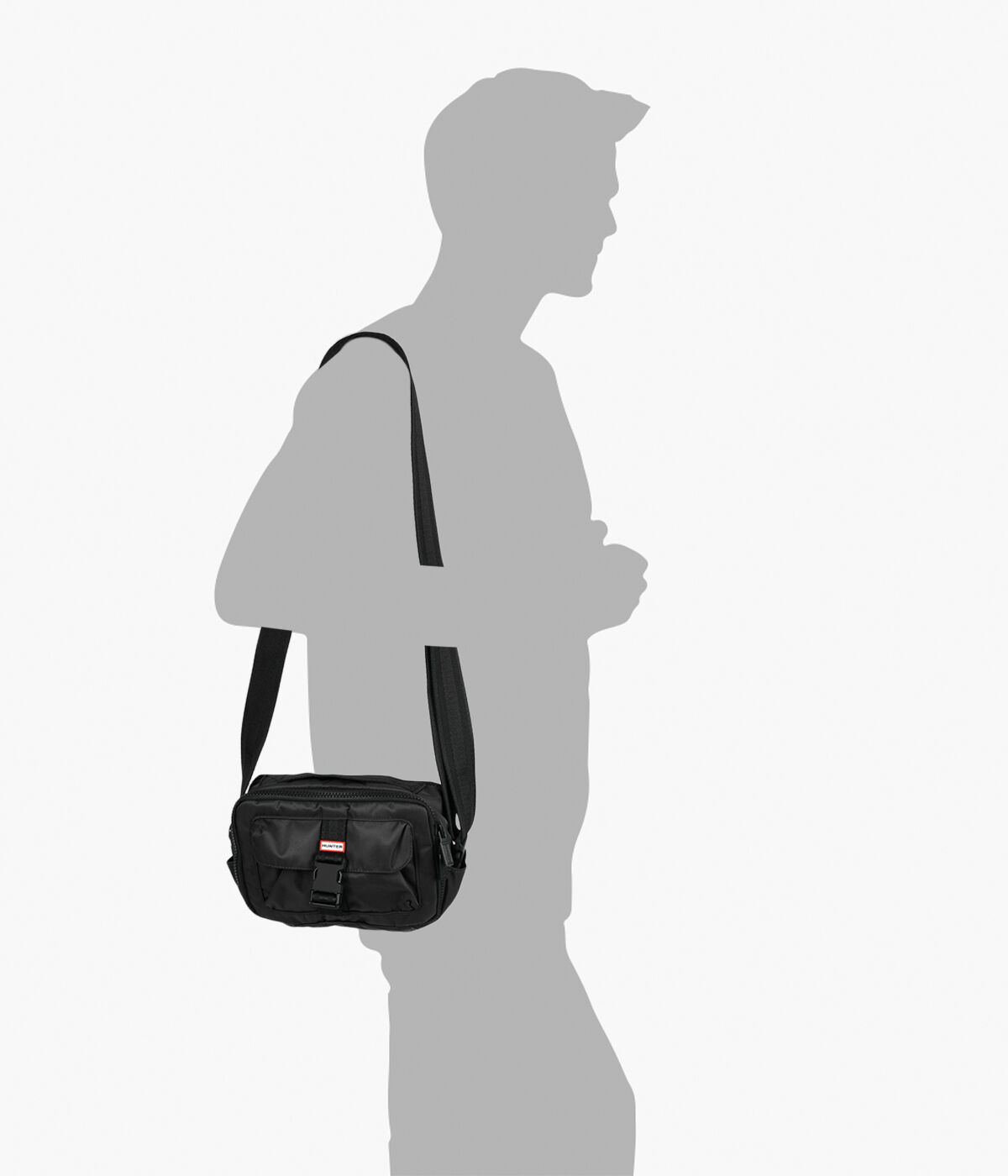 HUNTER NYLON THREE WAY TOPCLIP CROSSBODY Nylon Browns Shoes