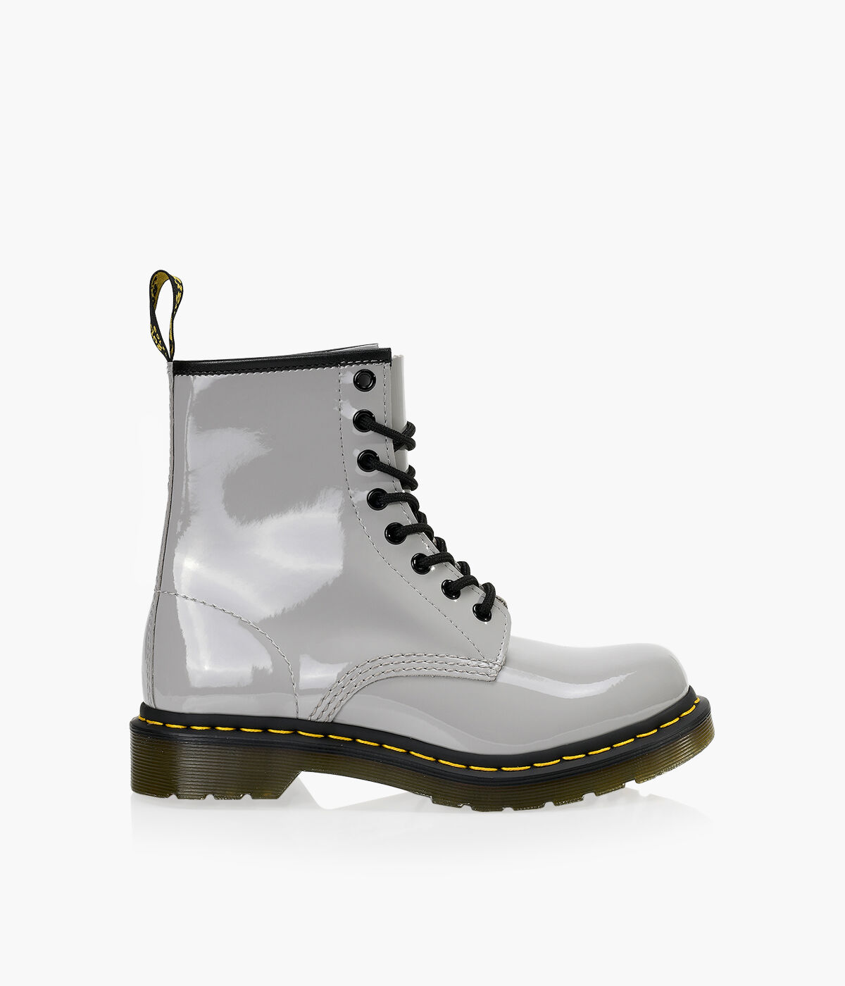 Dr martens 1460 silver clearance chrome flat ankle boots