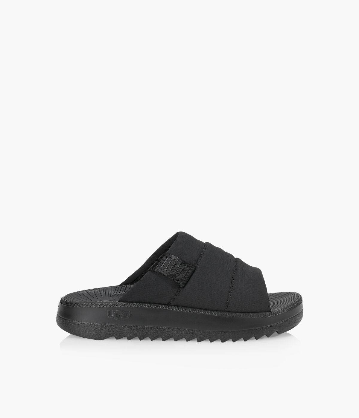 UGG MAXXER SLIDE Black Fabric Browns Shoes