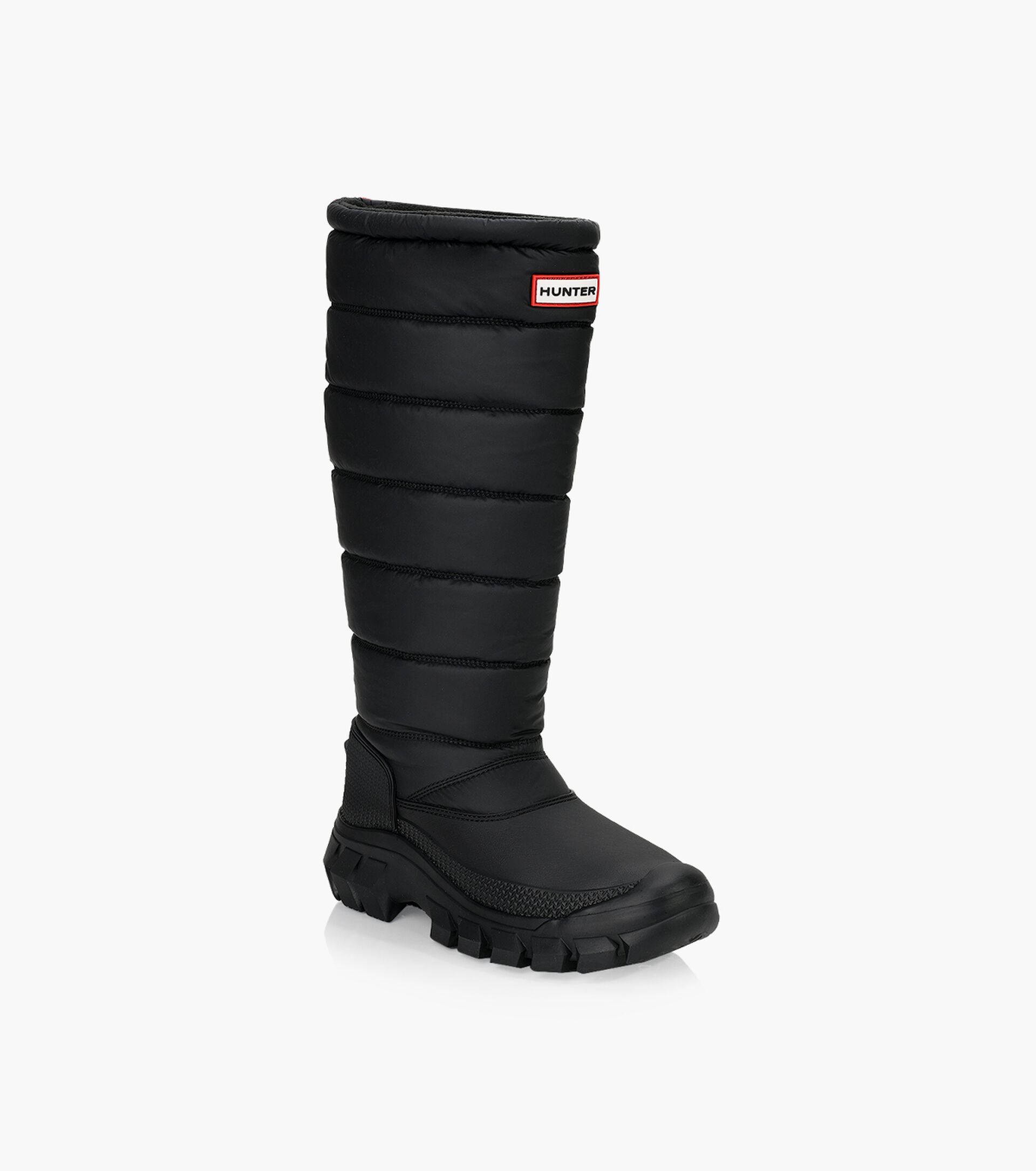 HUNTER WOMEN'S INTREPID INSULATED TALL SNOW Black Nylon Browns Shoes