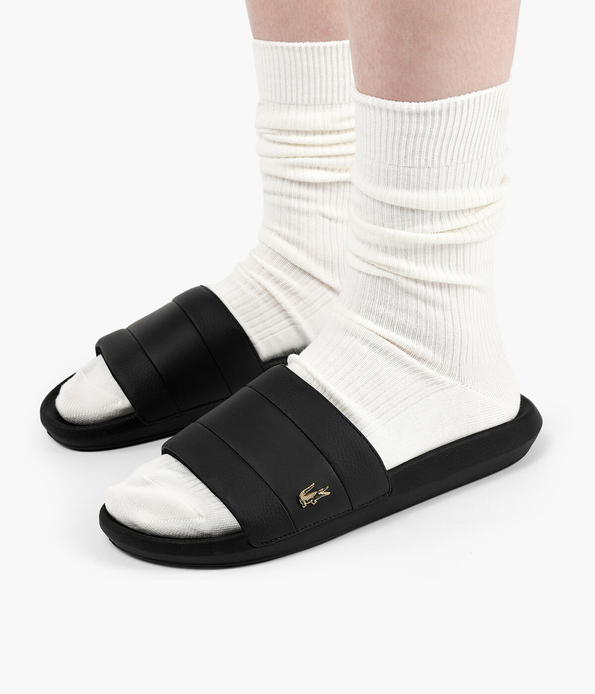 Lacoste best sale croc sliders