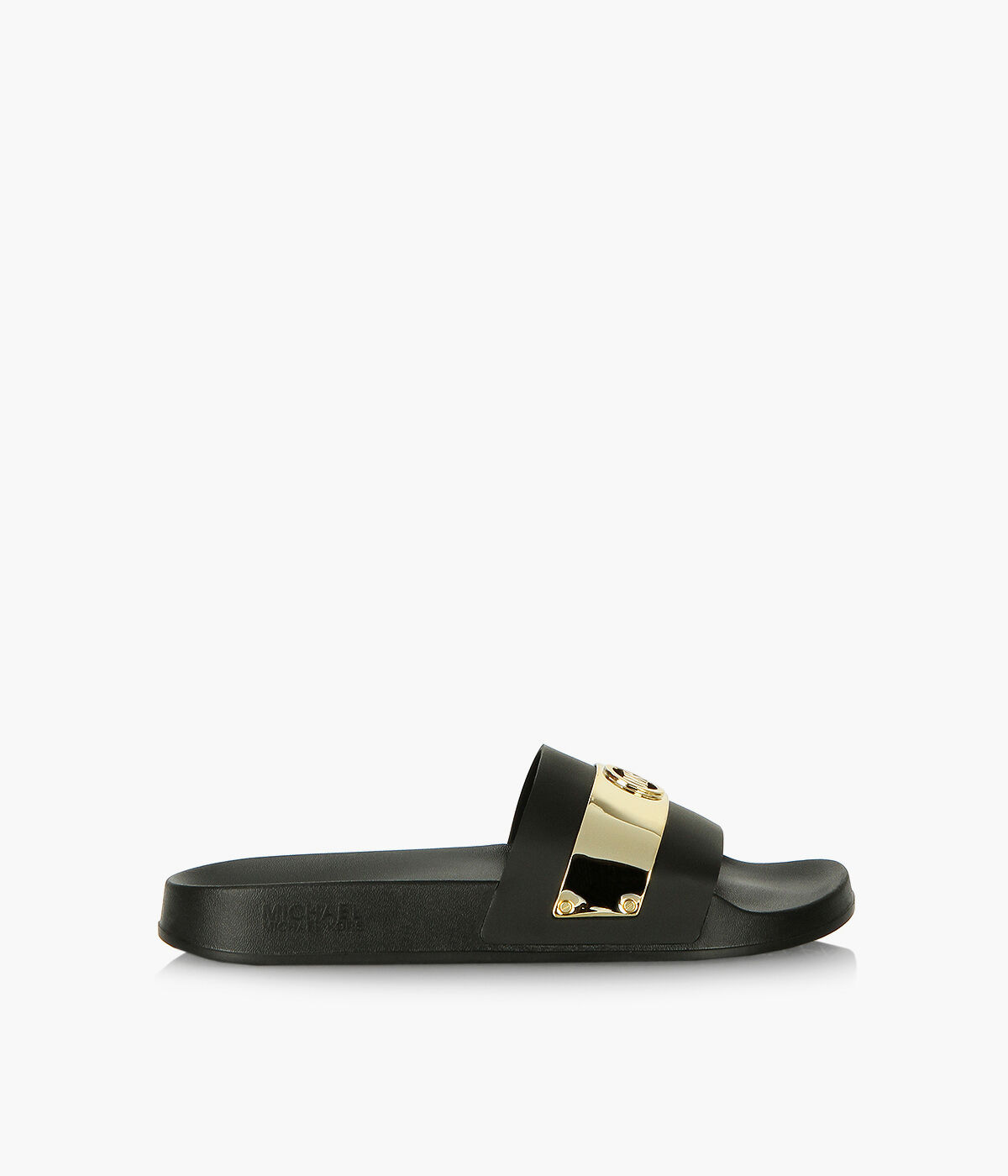 MICHAEL MICHAEL KORS JETT SLIDE Black Rubber Browns Shoes
