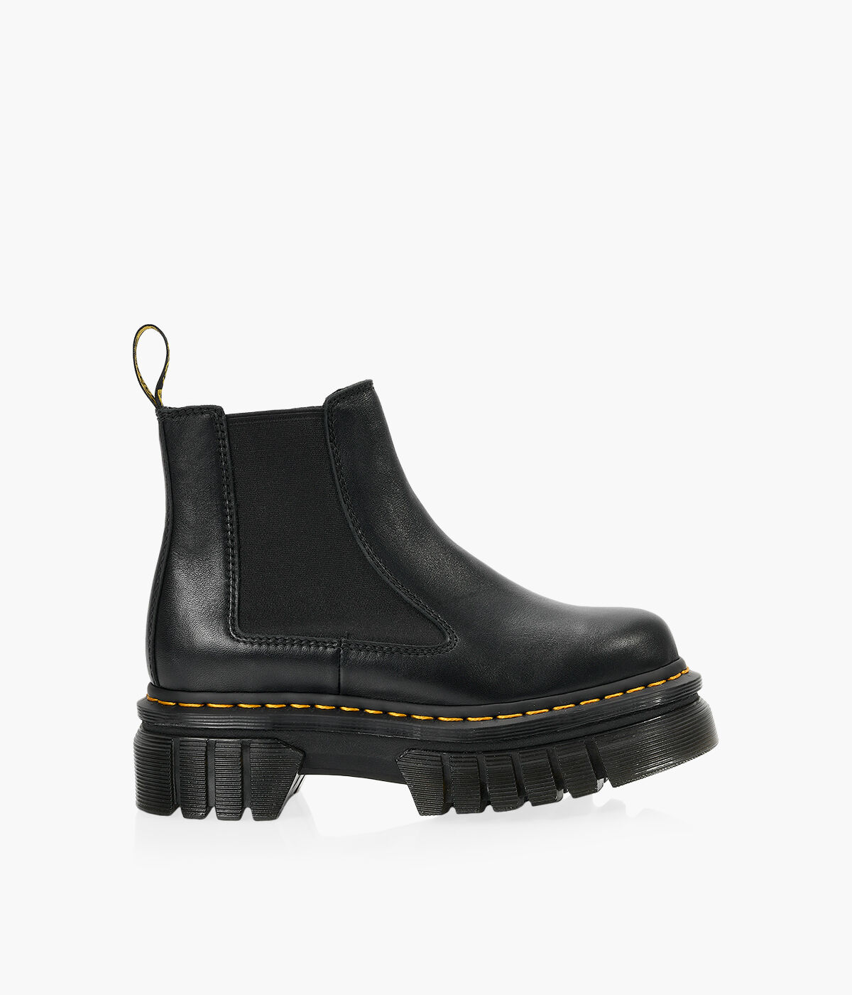 DR. MARTENS AUDRICK PLATFORM CHELSEA BOOTS - Black Leather