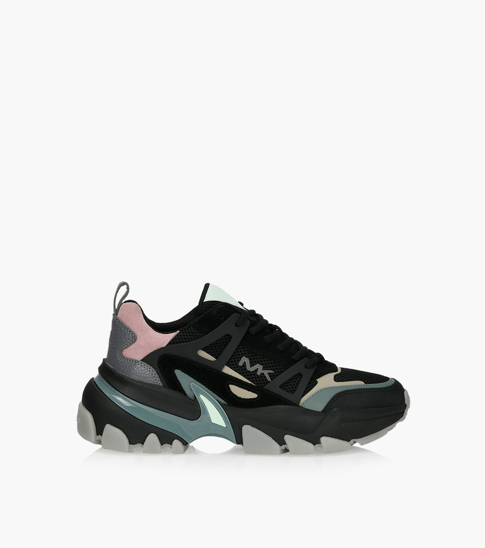 Michael Kors Mens Nick Black Leather And Fabric Browns Shoes