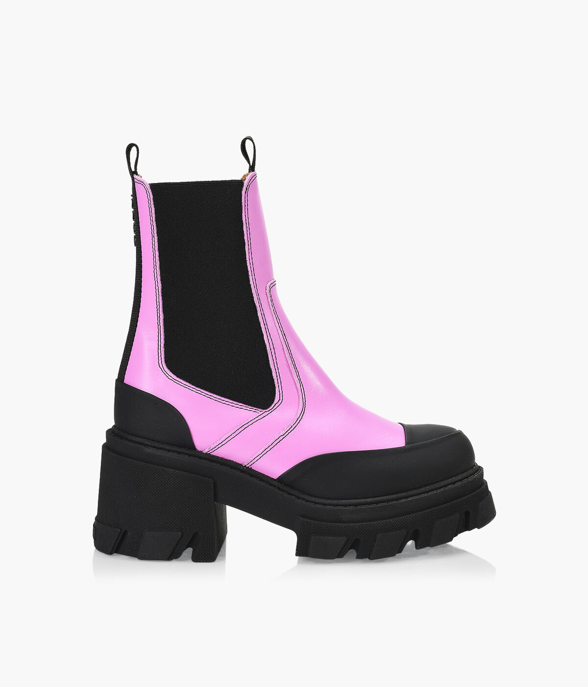 GANNI CLEATED MID CHELSEA BOOT Pink Leather Browns Shoes