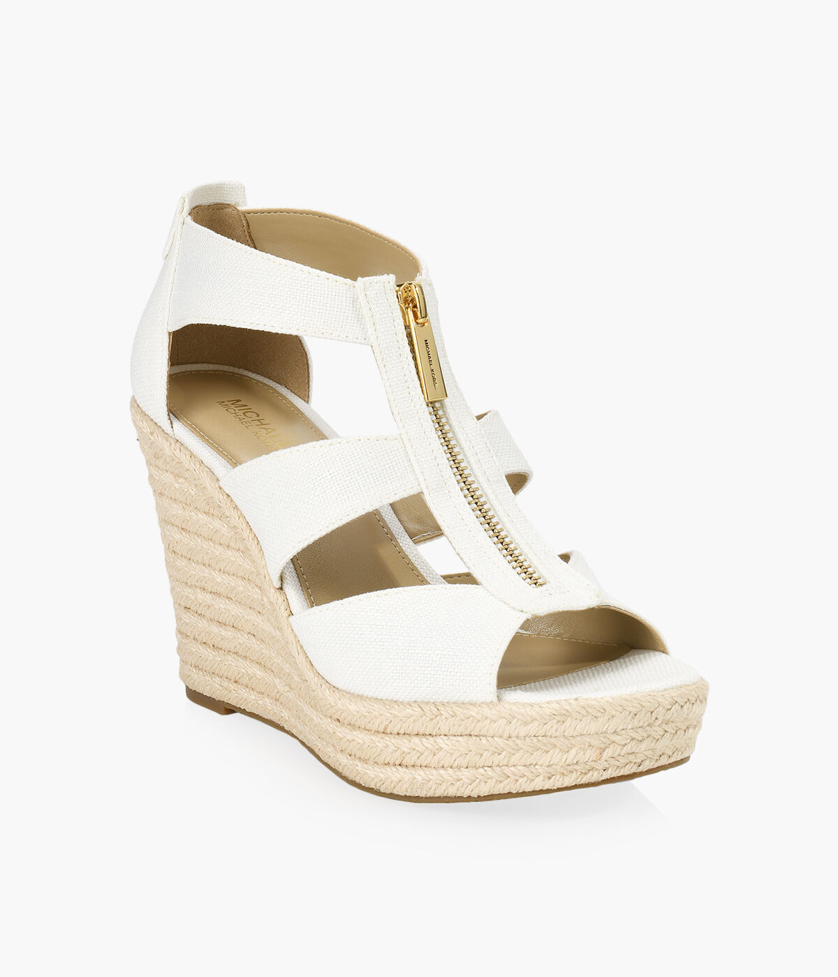 MICHAEL MICHAEL KORS DAMITA WEDGE White Canvas Browns Shoes