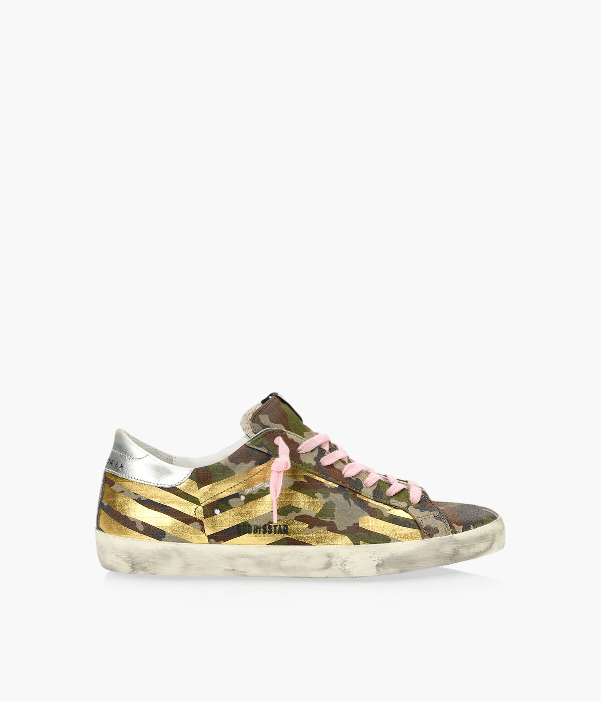 GOLDEN GOOSE SUPER STAR CAMOUFLAGE RIPSTOP UPPER FLAG PRINT