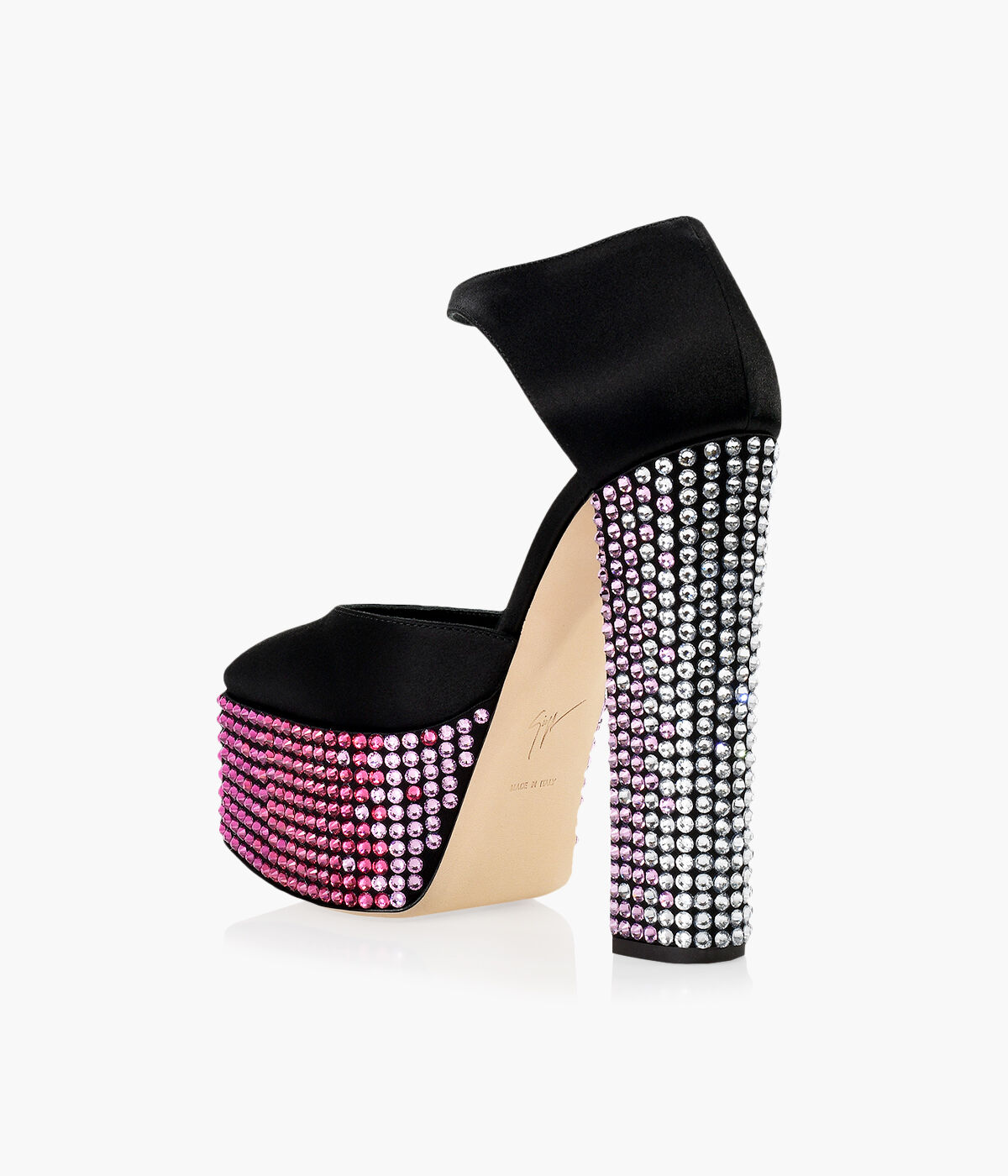 GIUSEPPE ZANOTTI BEBE STRASS Black Satin Browns Shoes